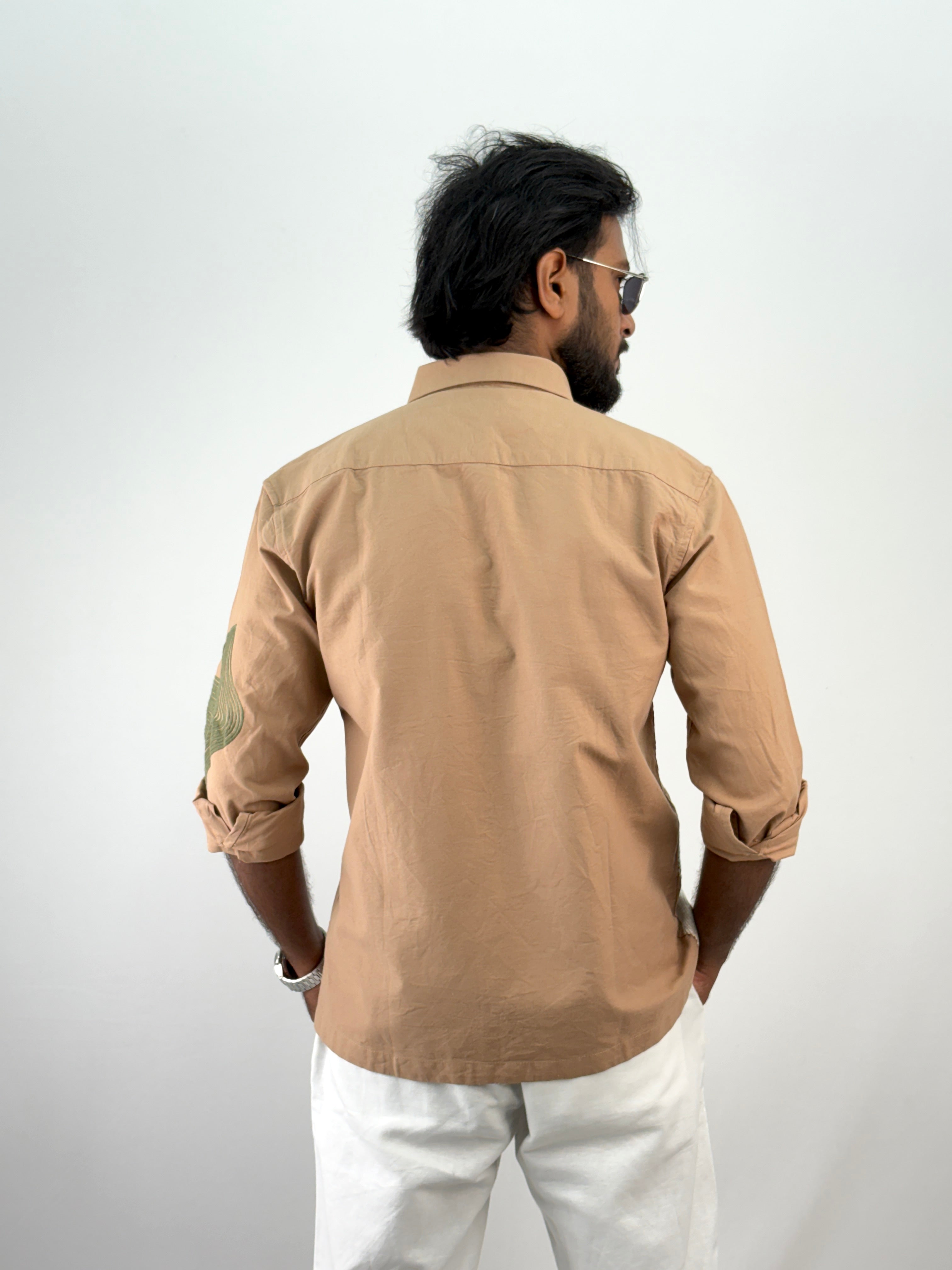 Khaki Embroidery Shirt