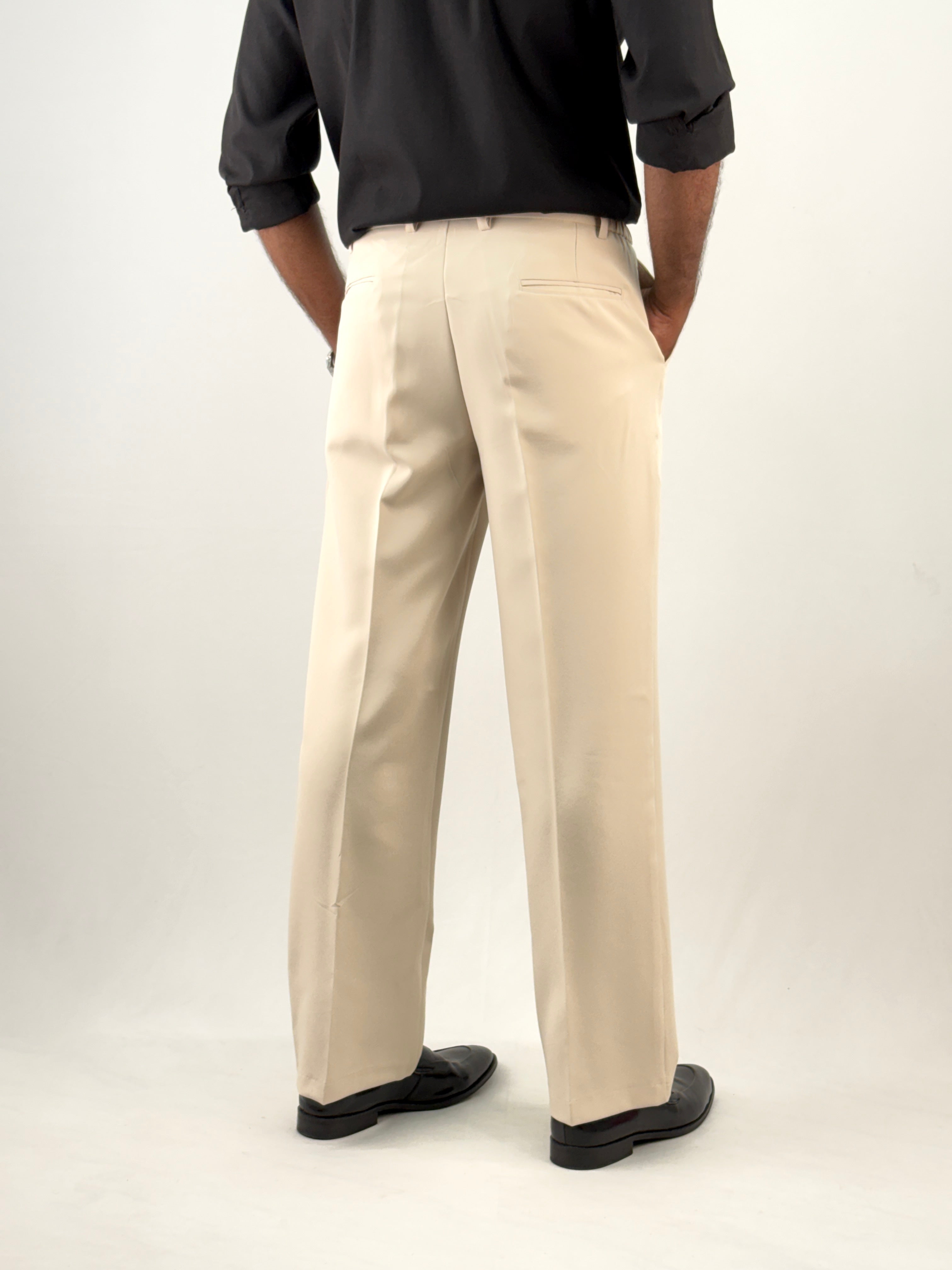 Cream Korean Baggy Pant