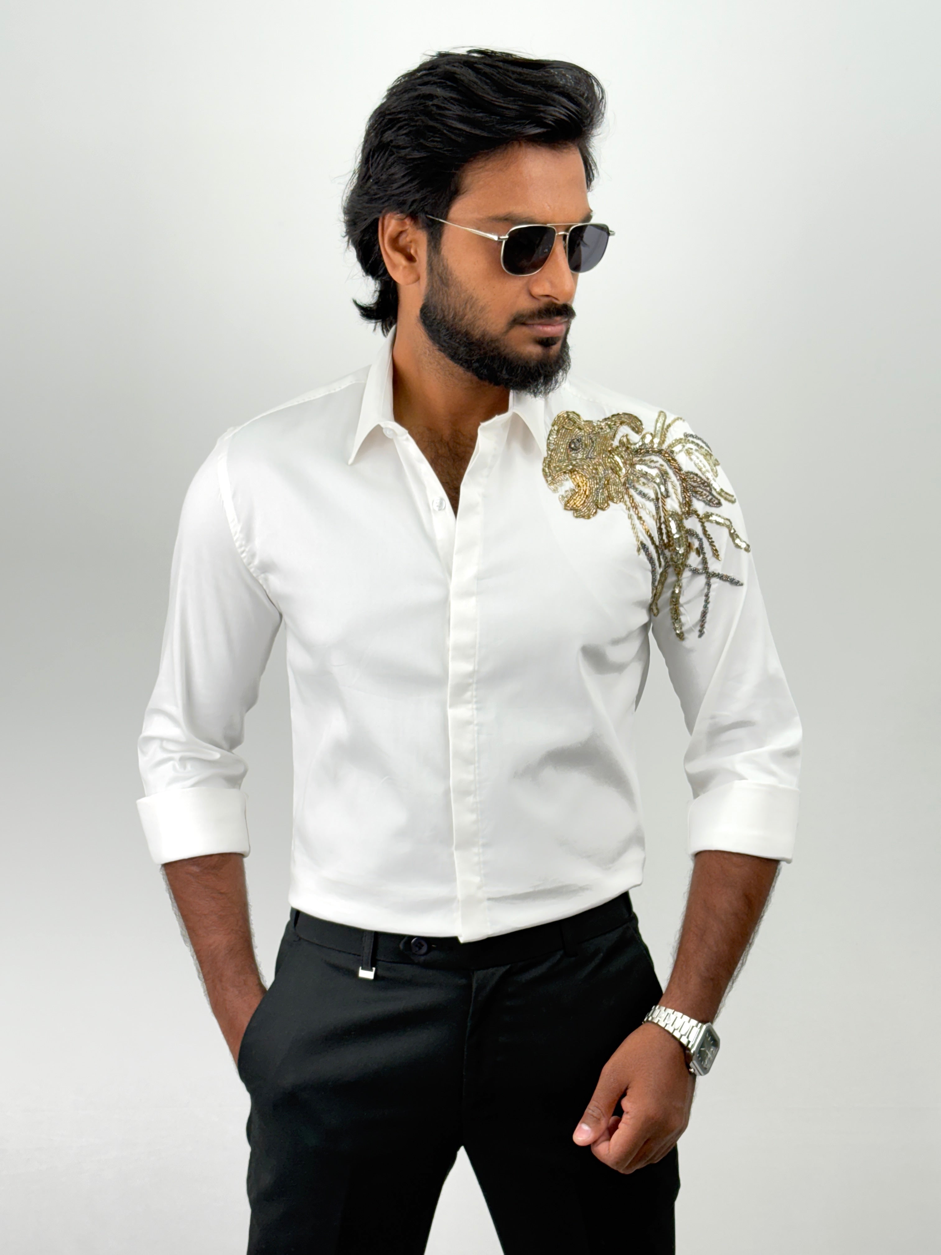 White IMP Designer Stone Work Shirt