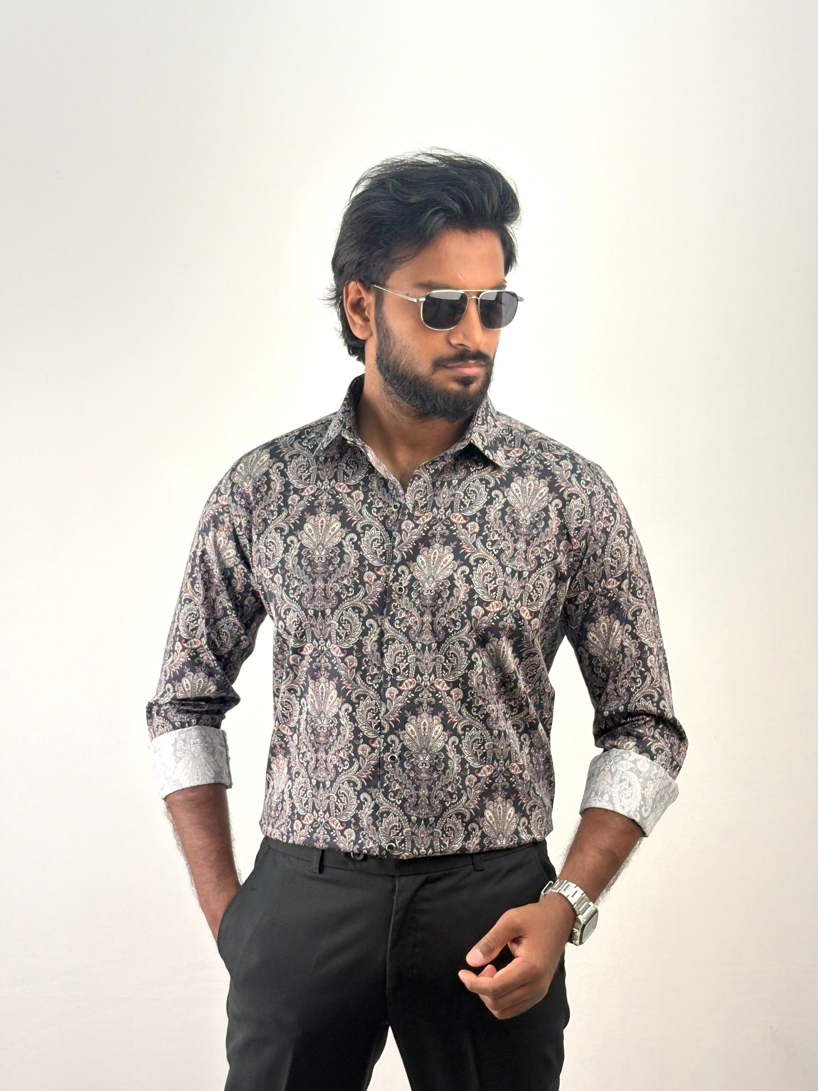 Navy IMP Printed Shirt