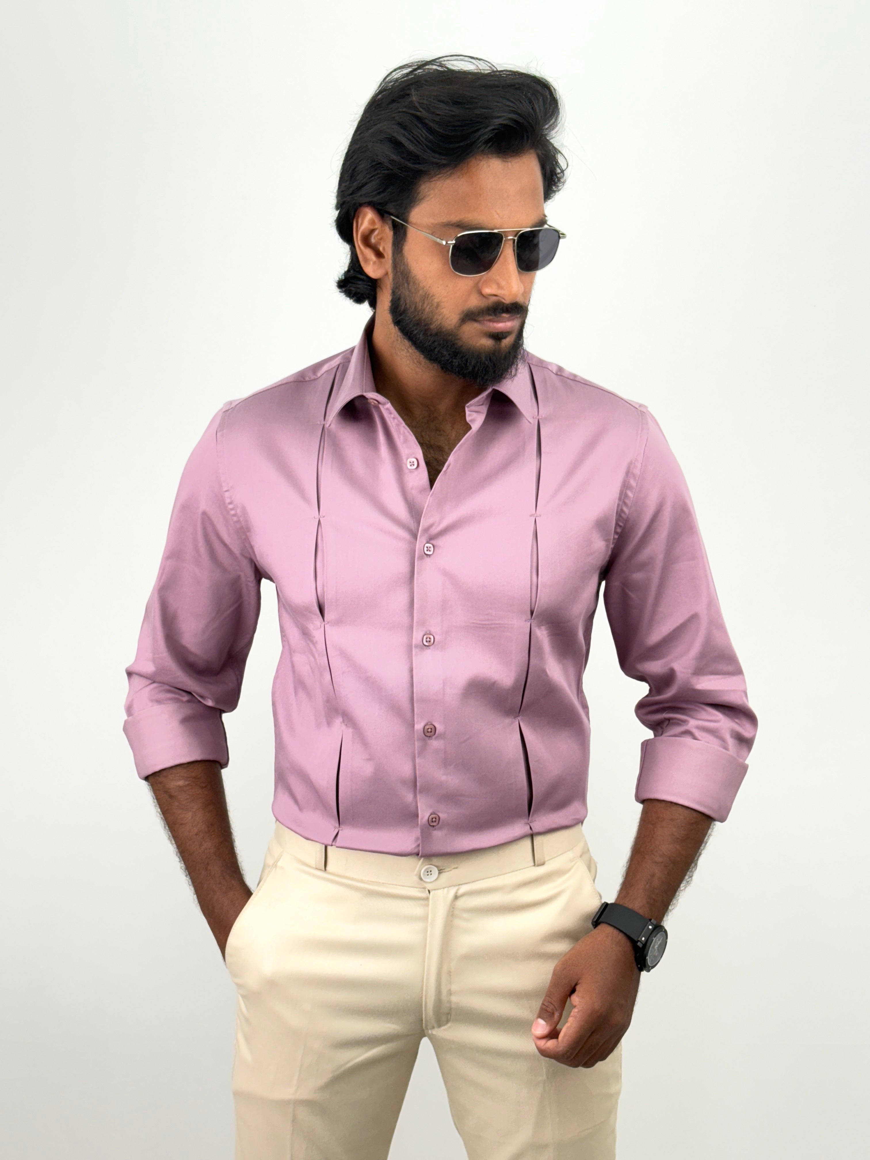Lavender Designer Satin Shirt