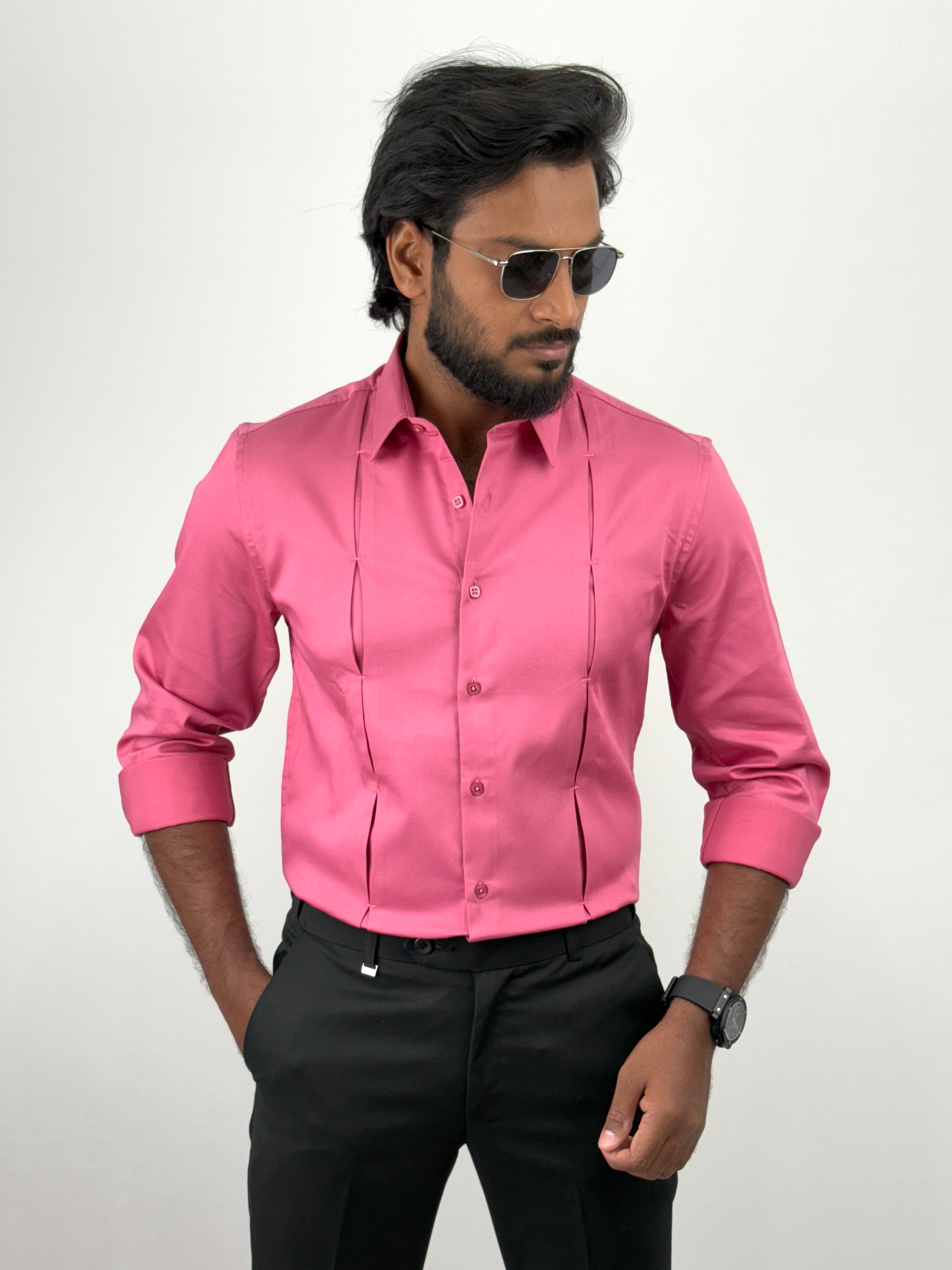 Pink Designer Satin Shirt