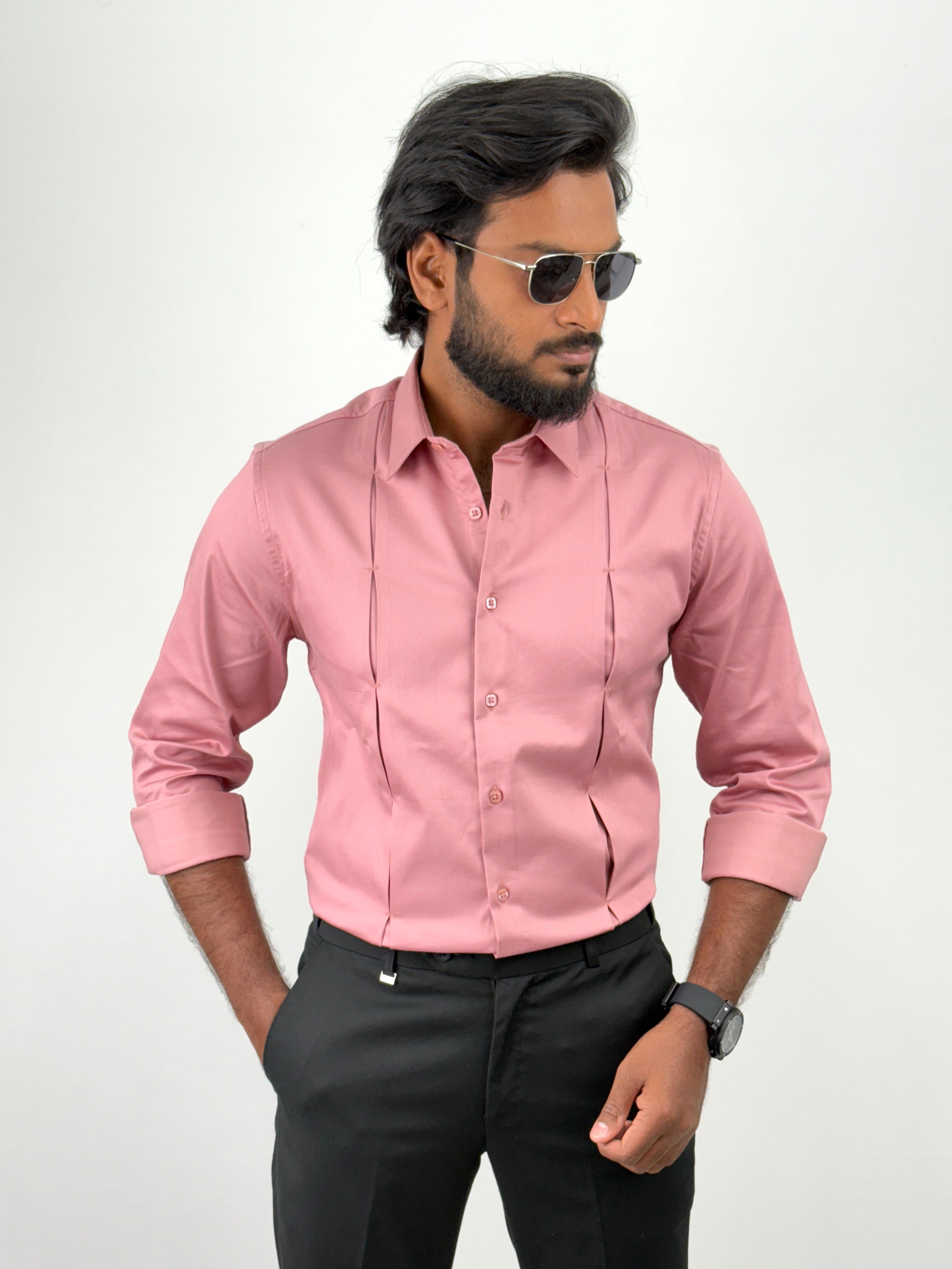 Peach Designer Satin Shirt