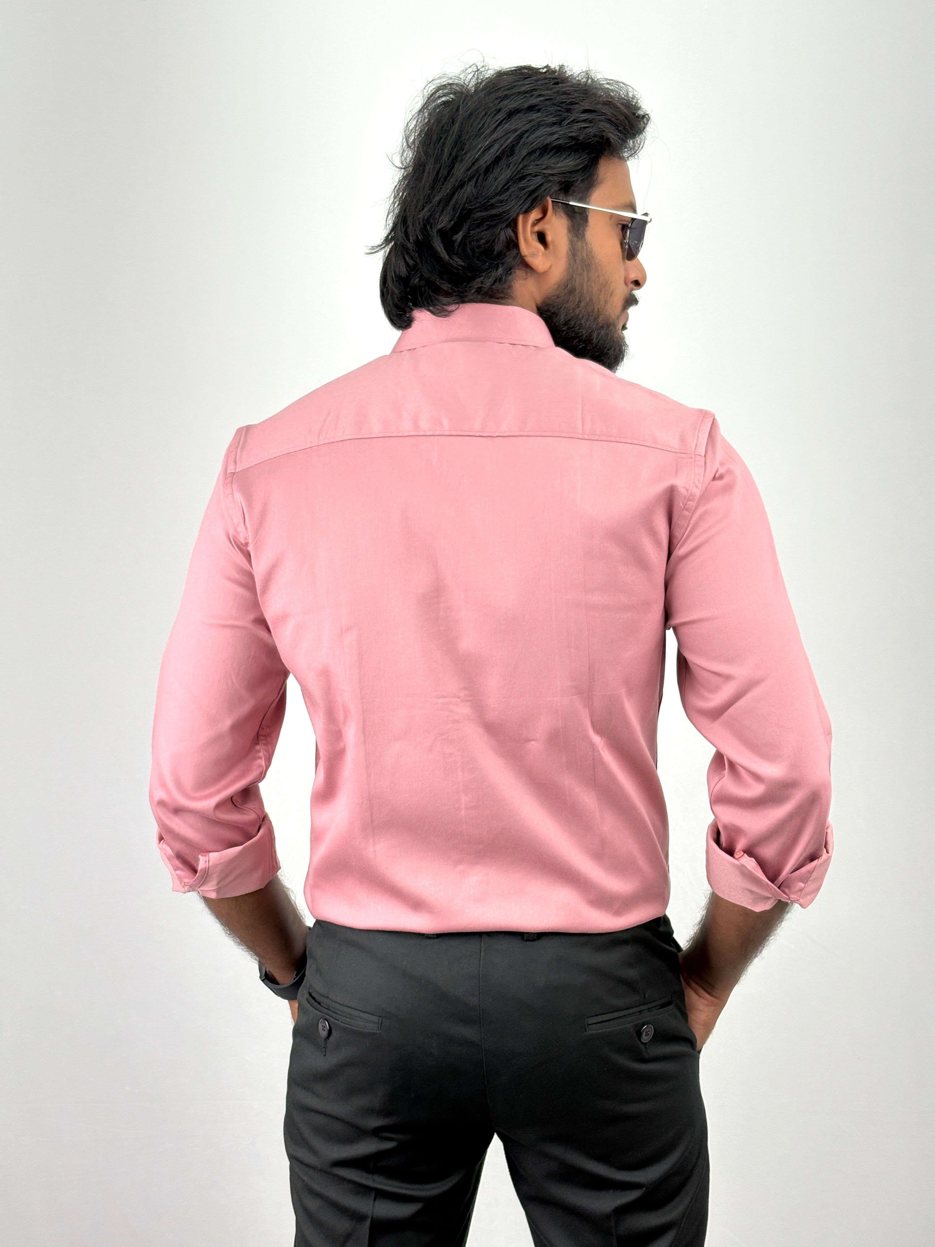 Peach Designer Satin Shirt