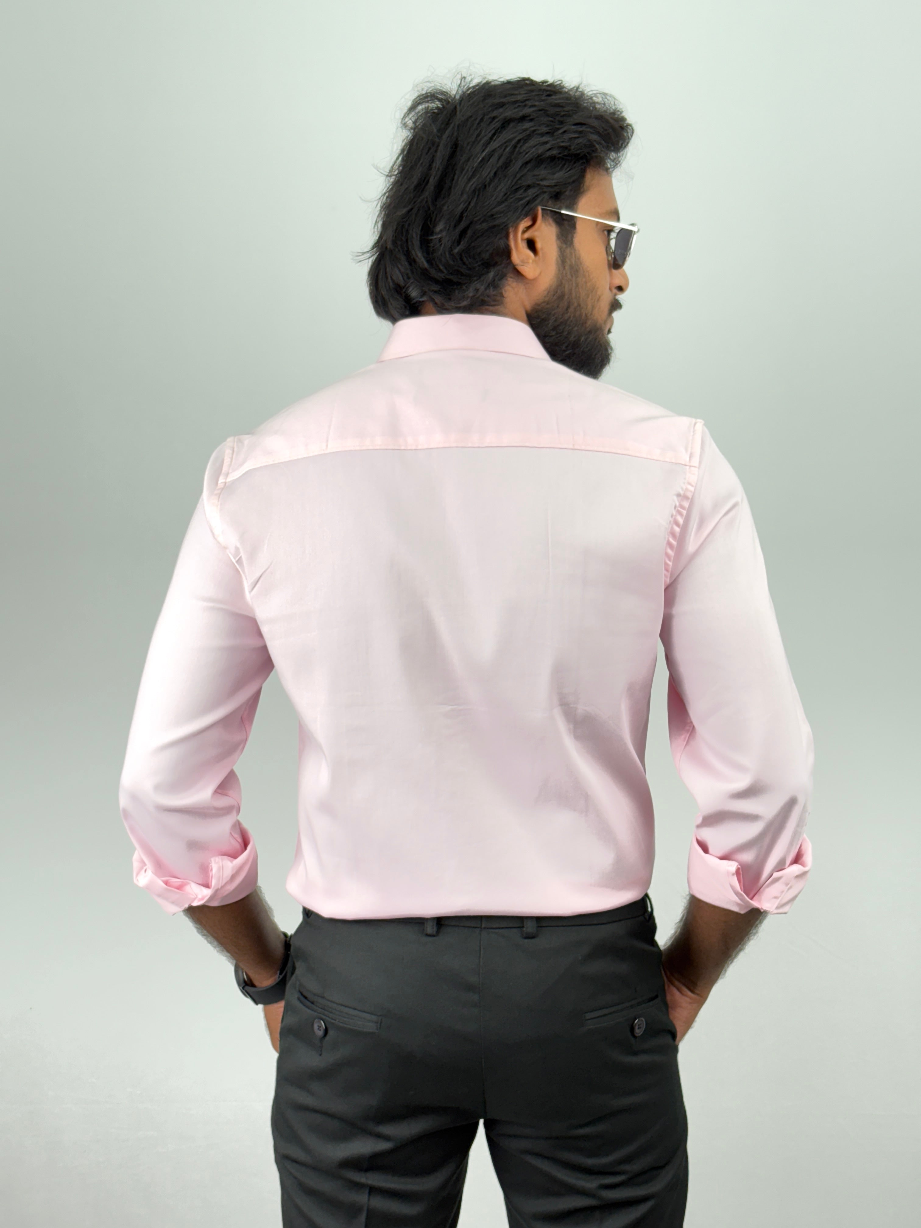 Light PInk Designer Satin Shirt