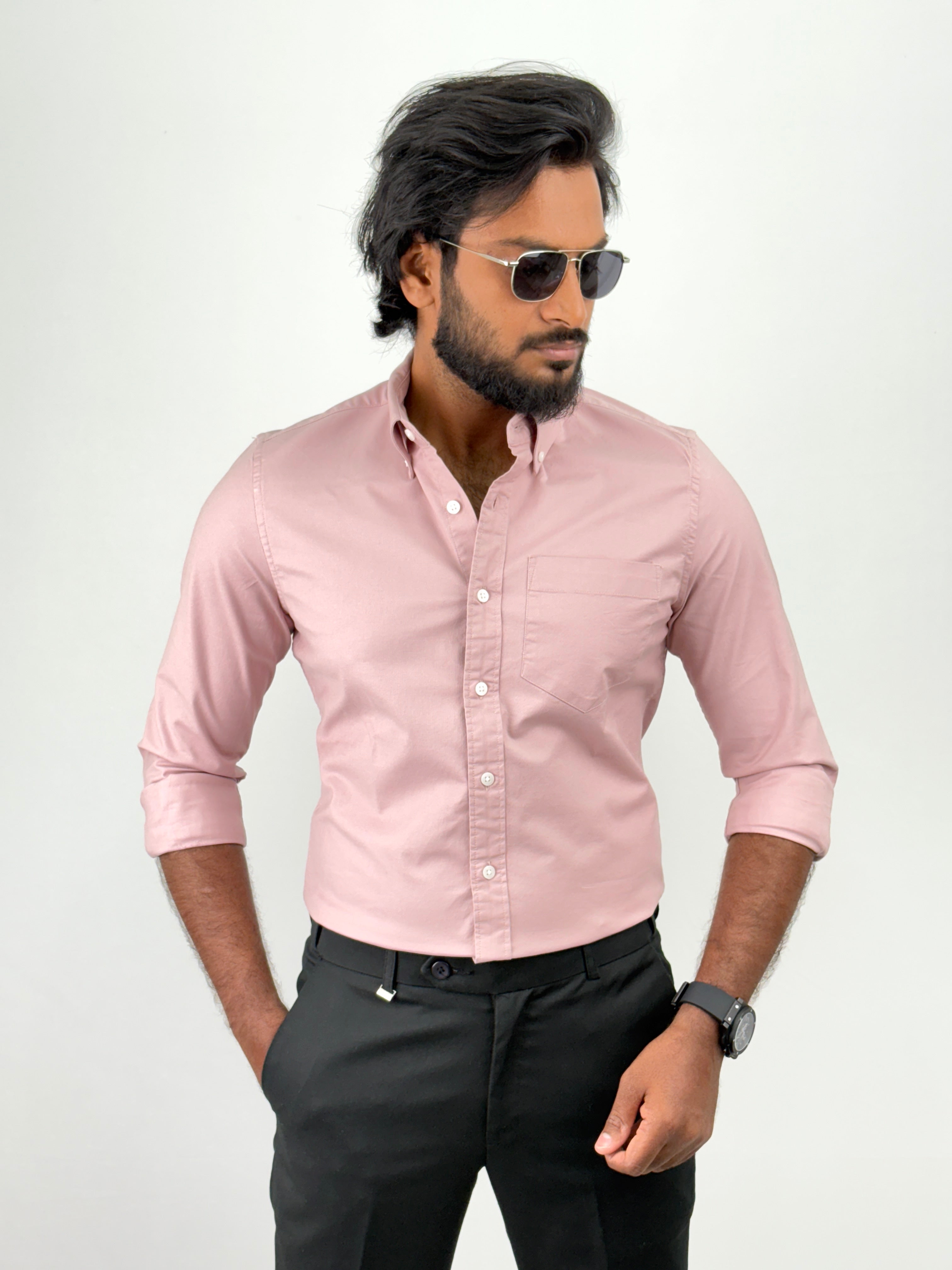 Peach Plain Oxford Shirt