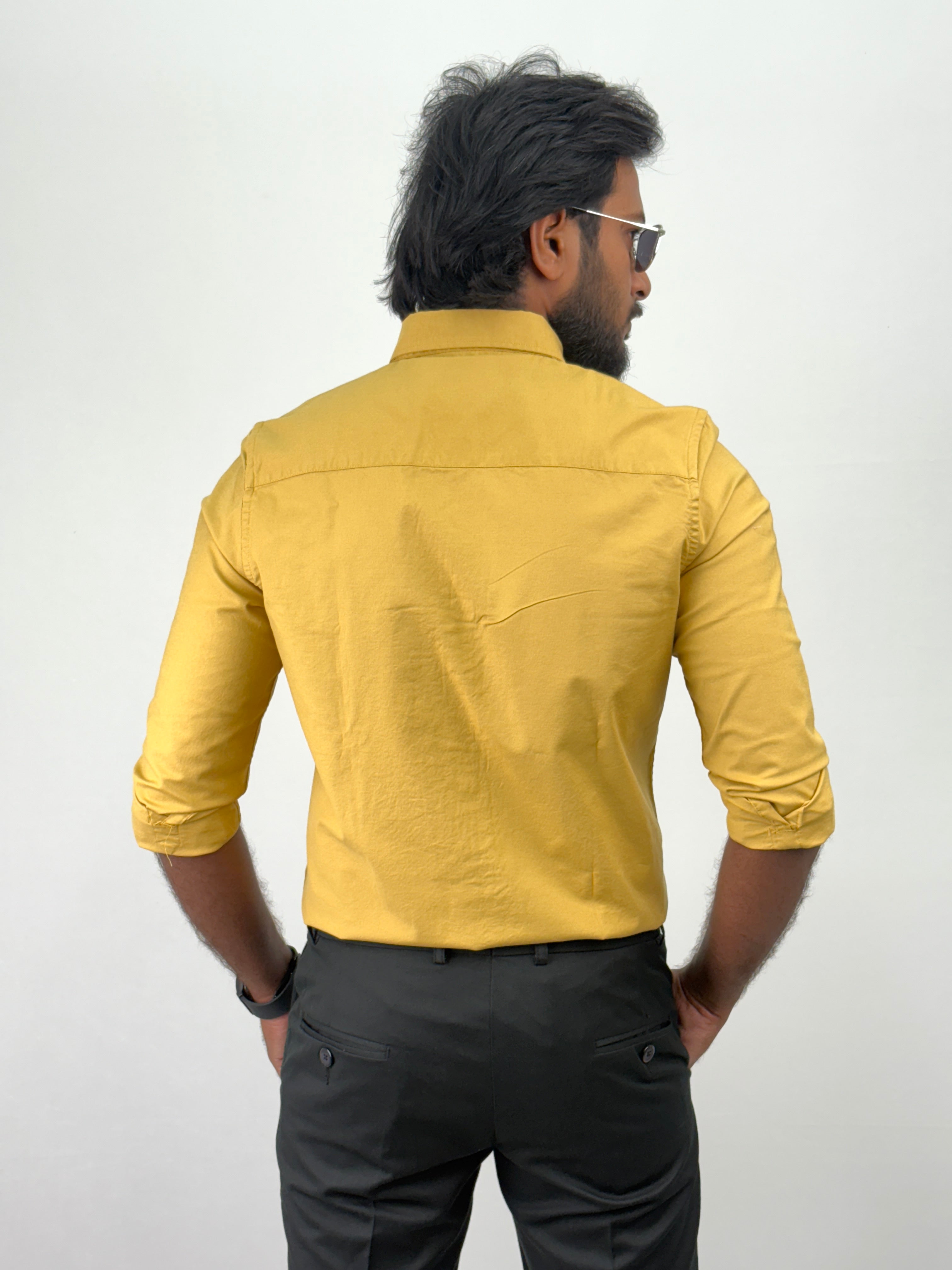 Yellow Plain Oxford Shirt