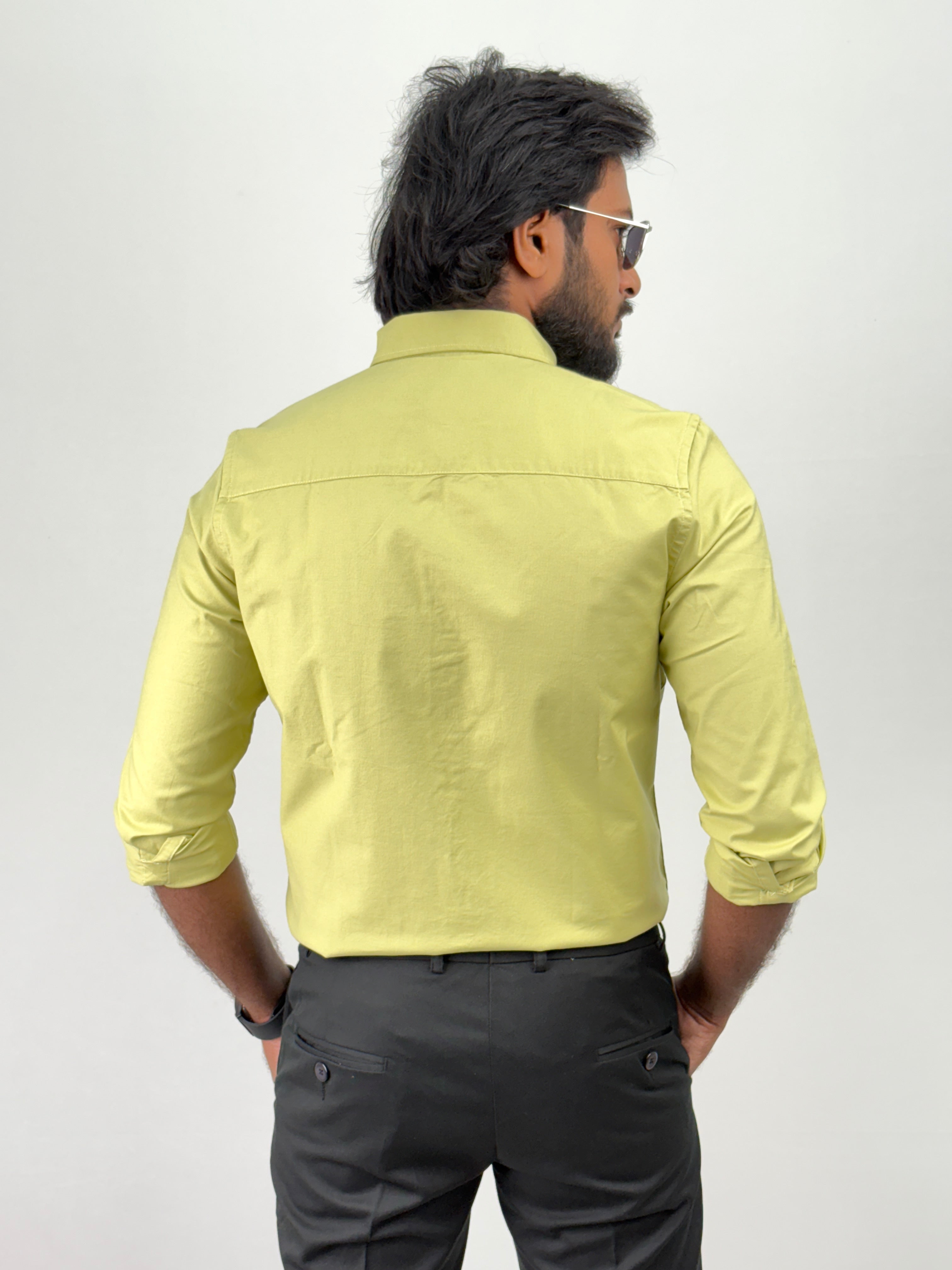 Light Green Plain Oxford Shirt