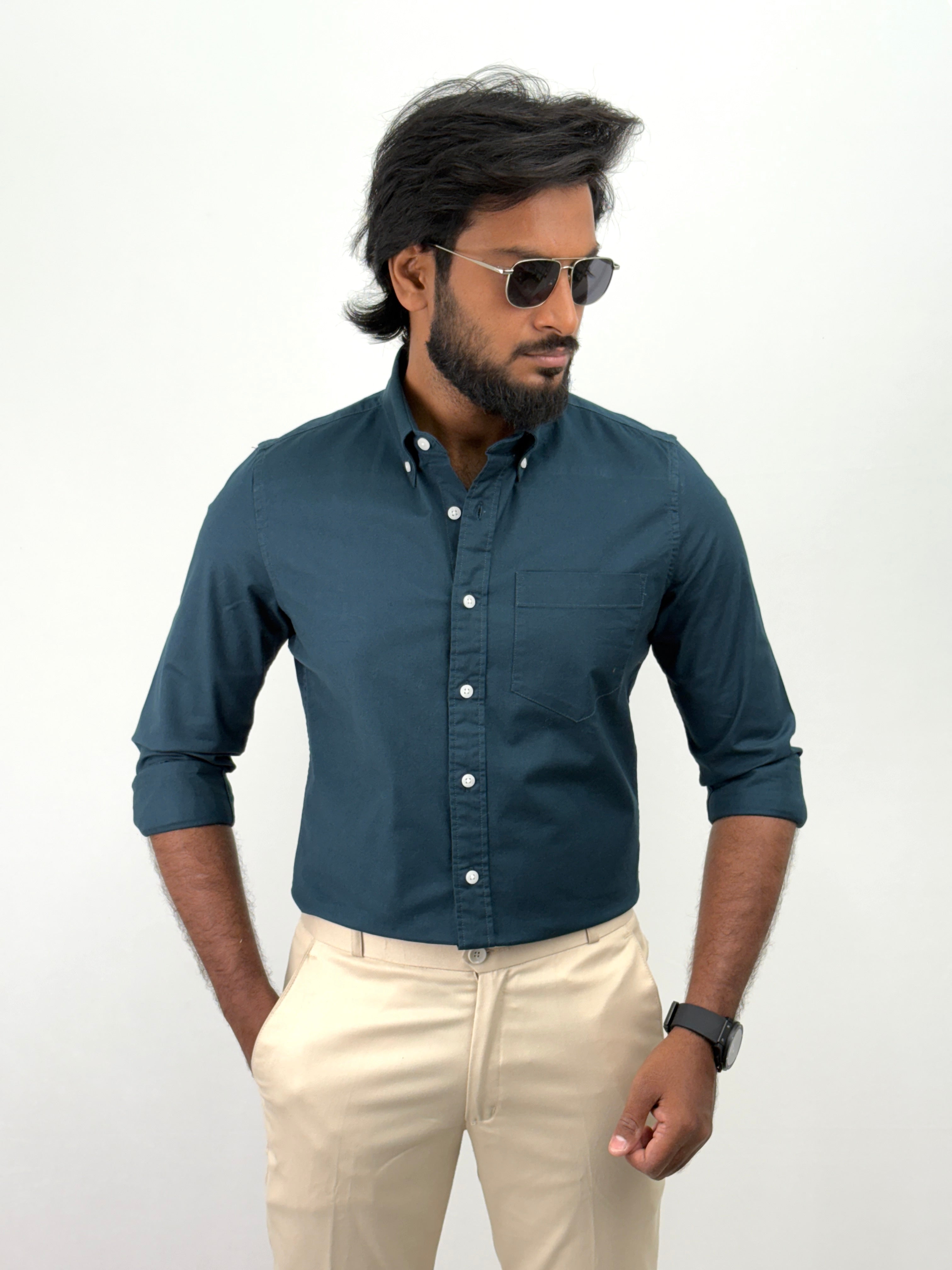 Peacock Plain Oxford Shirt