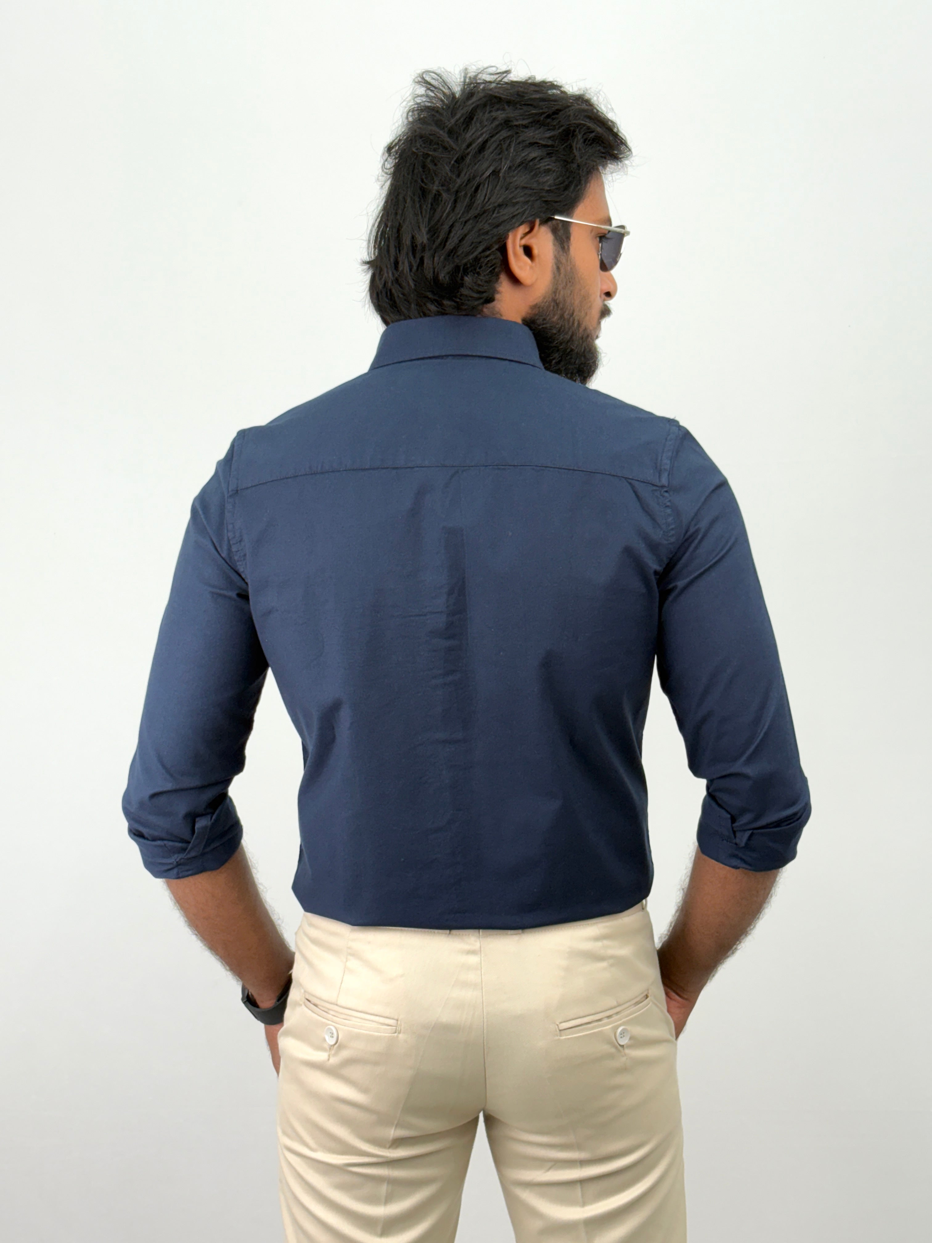 Navy Plain Oxford Shirt