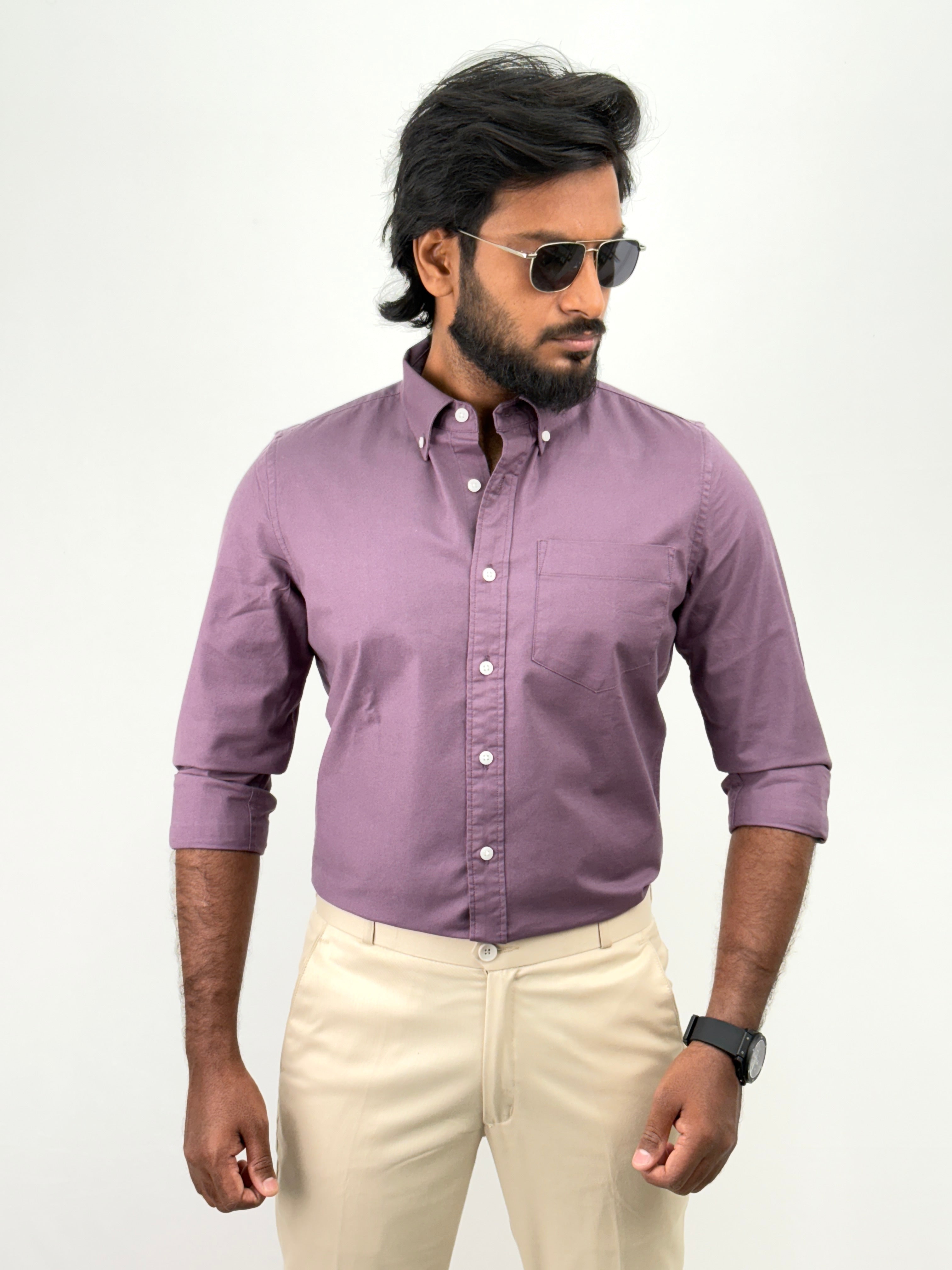 Lavender Plain Oxford Shirt