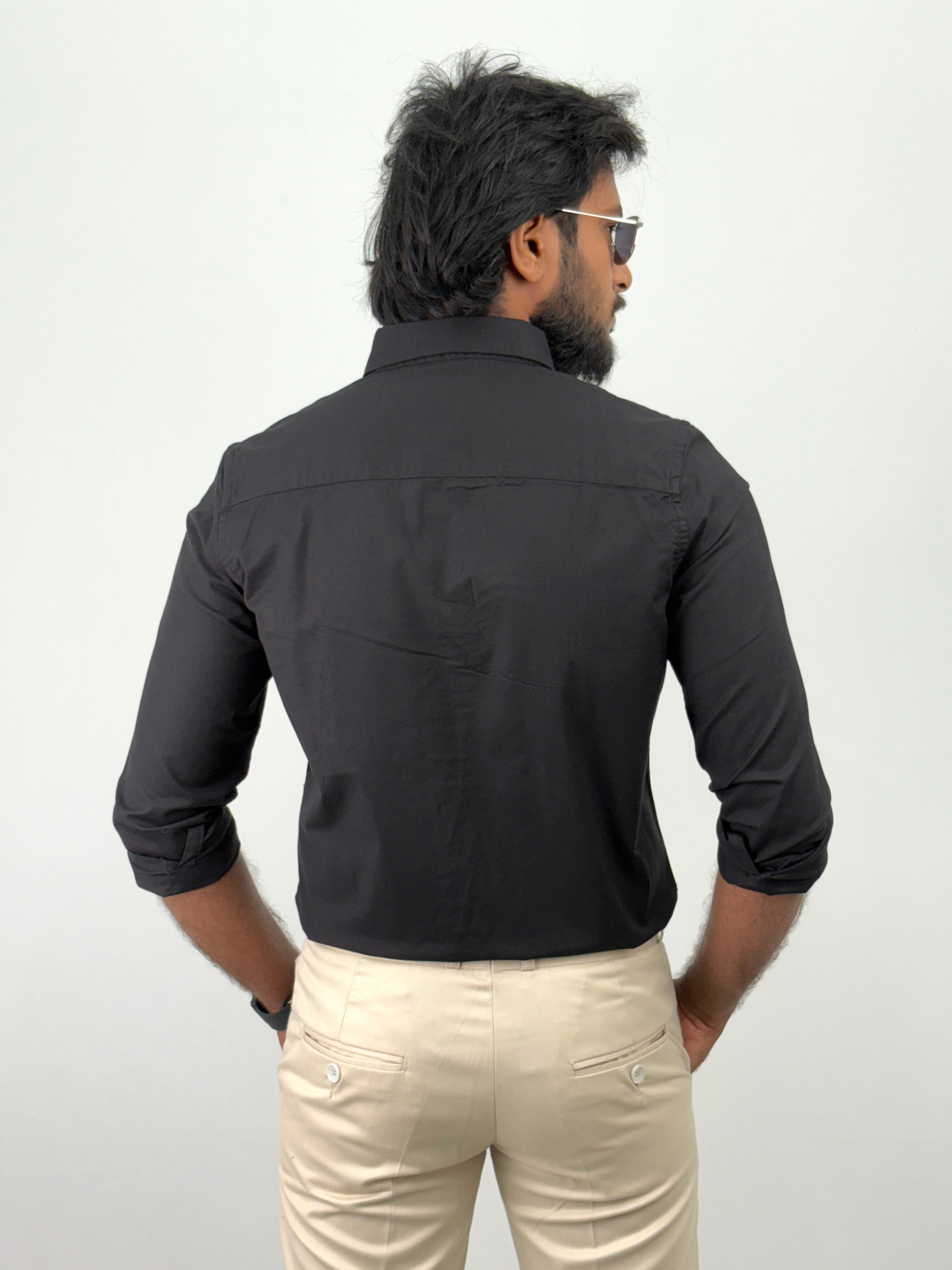 Black Plain Oxford Shirt