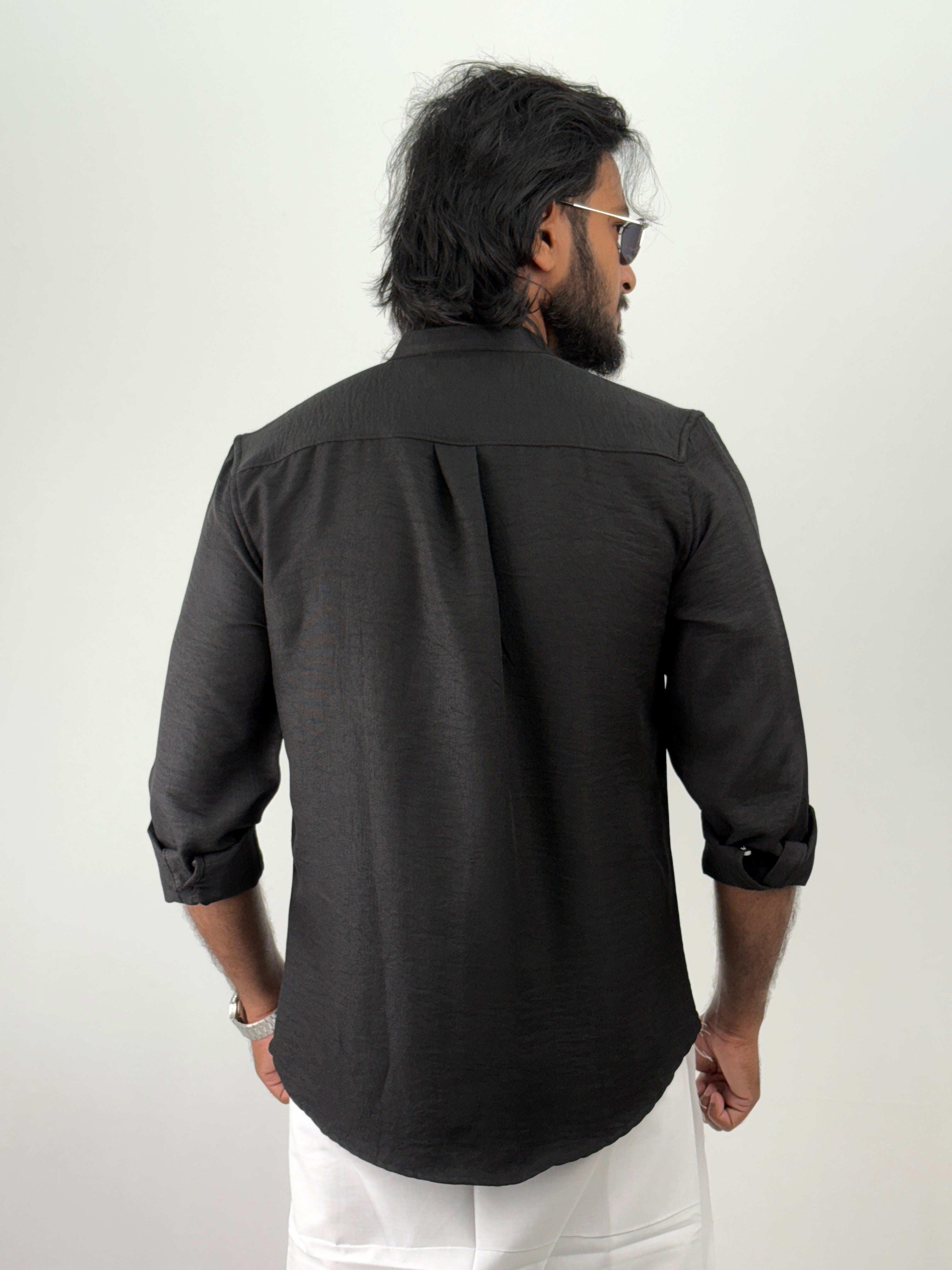 Black IMP Mandarin Collar Shirt