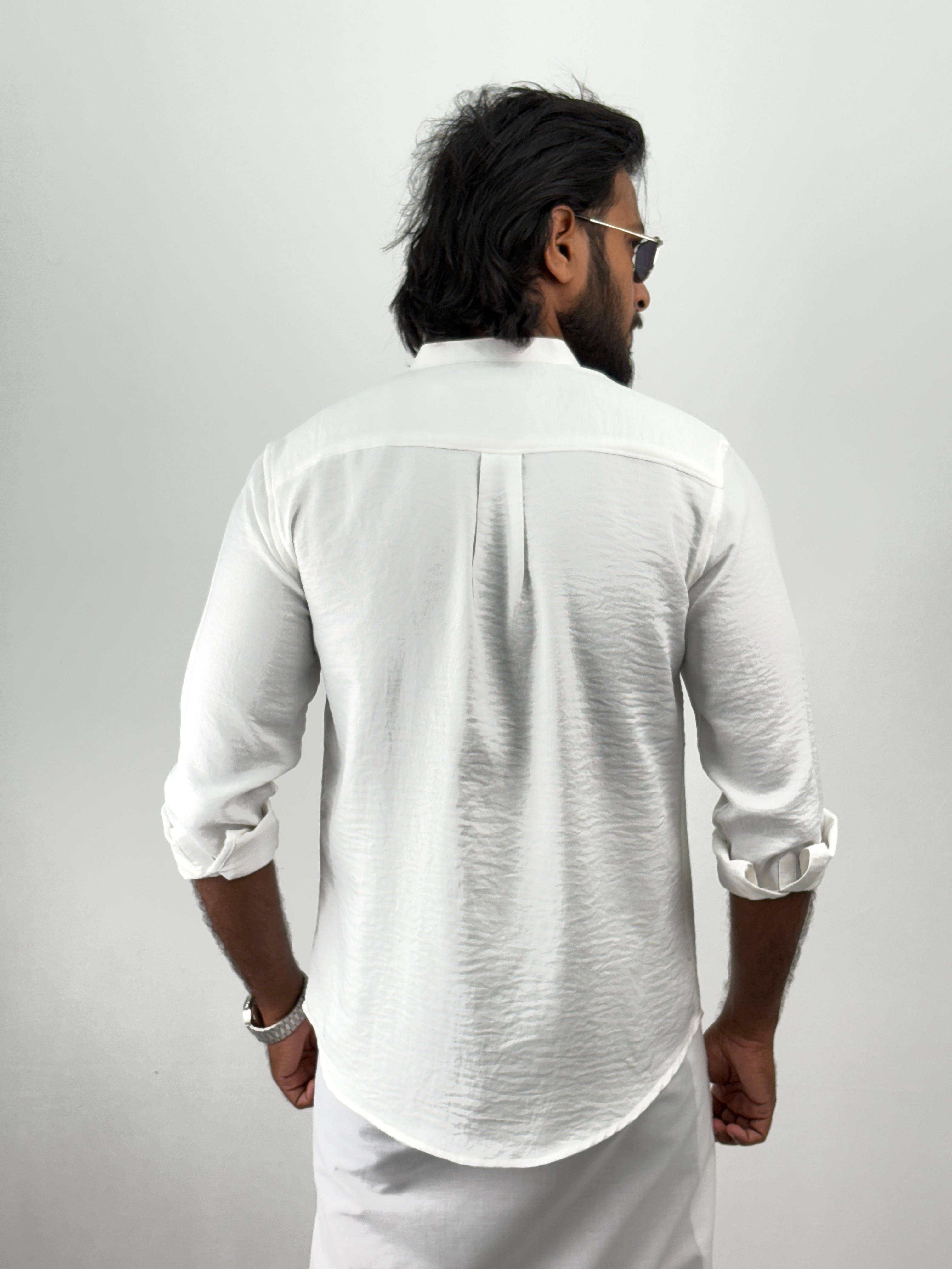 White IMP Mandarin Collar Shirt