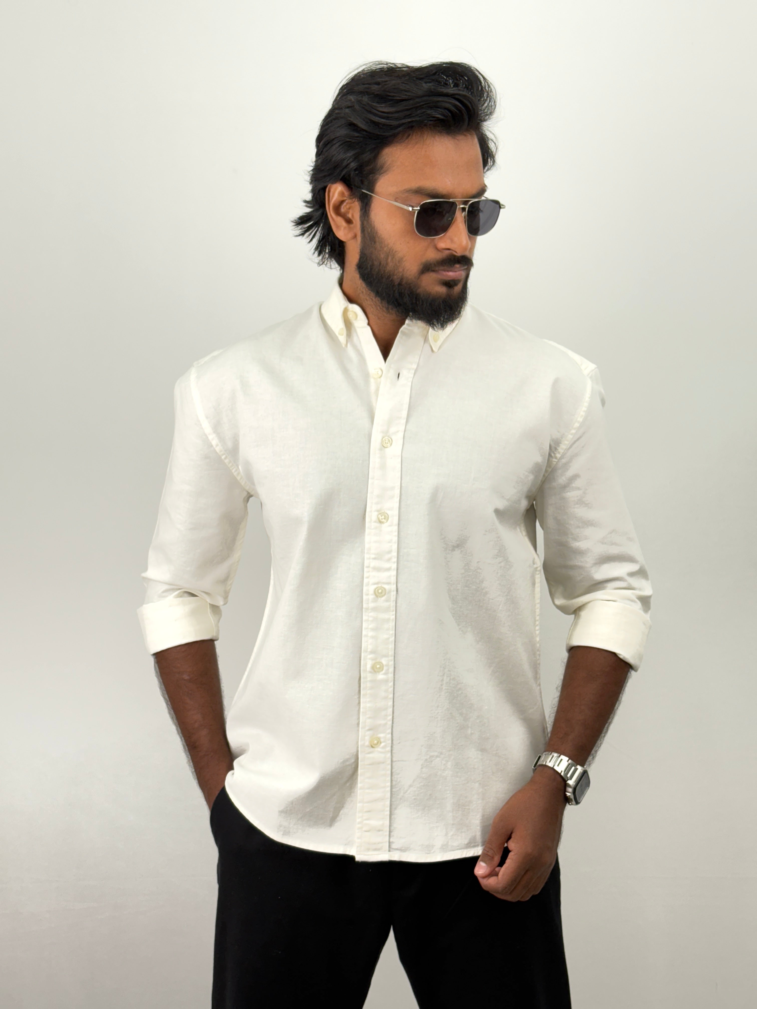 Cream Linen Shirts