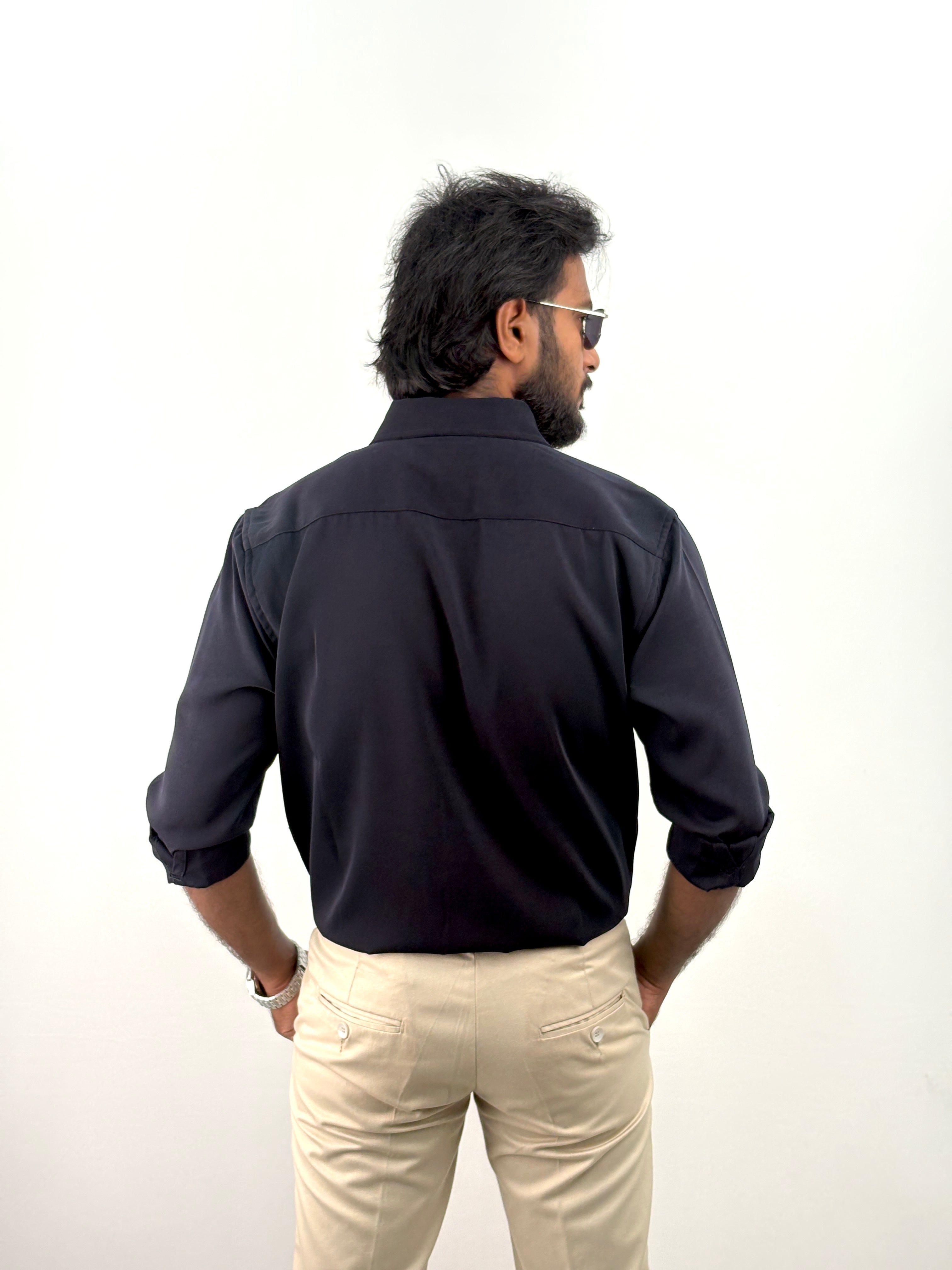 Navy Luxury Plain Shirt