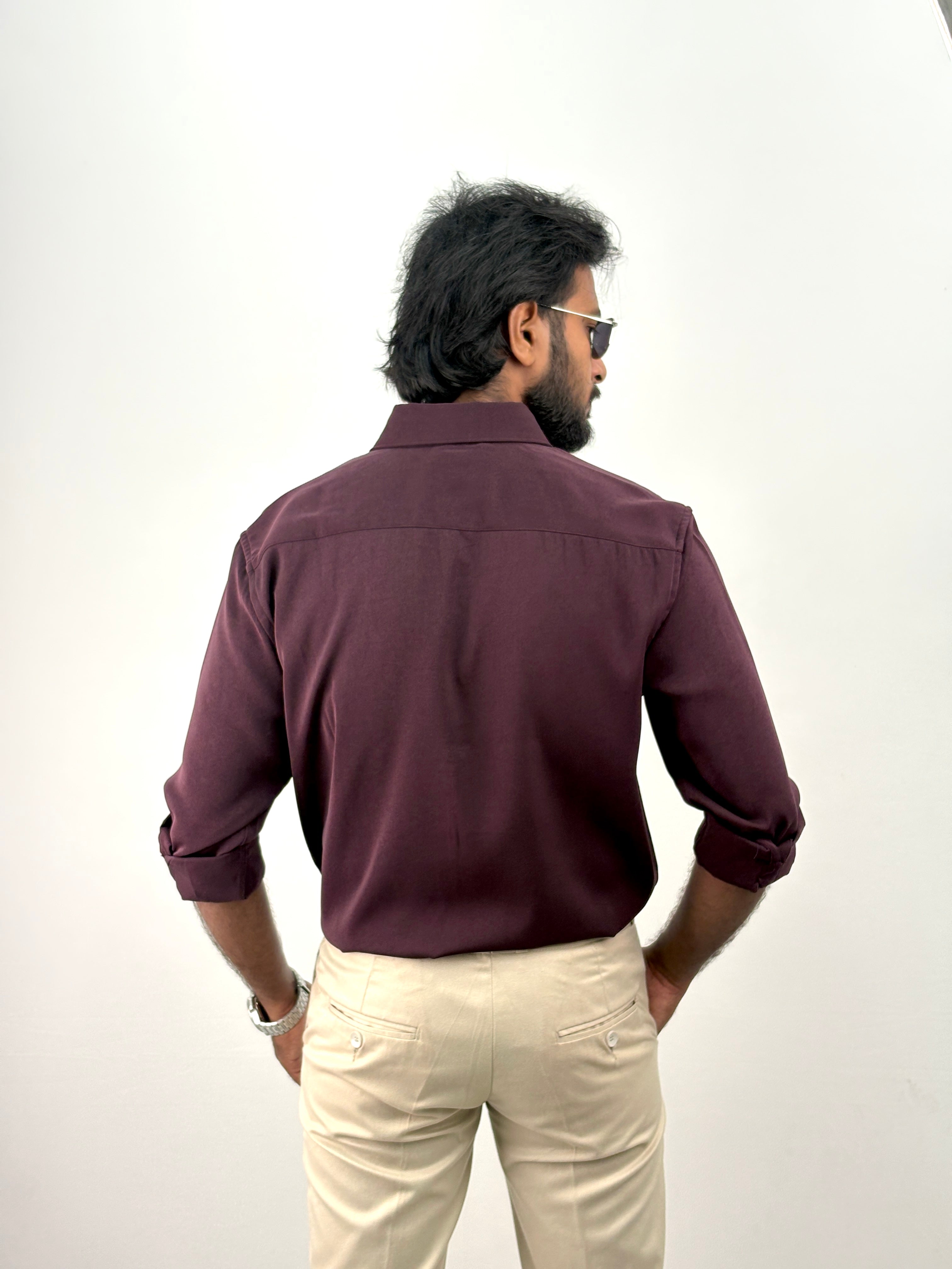 Maroon Luxury Plain Shirt