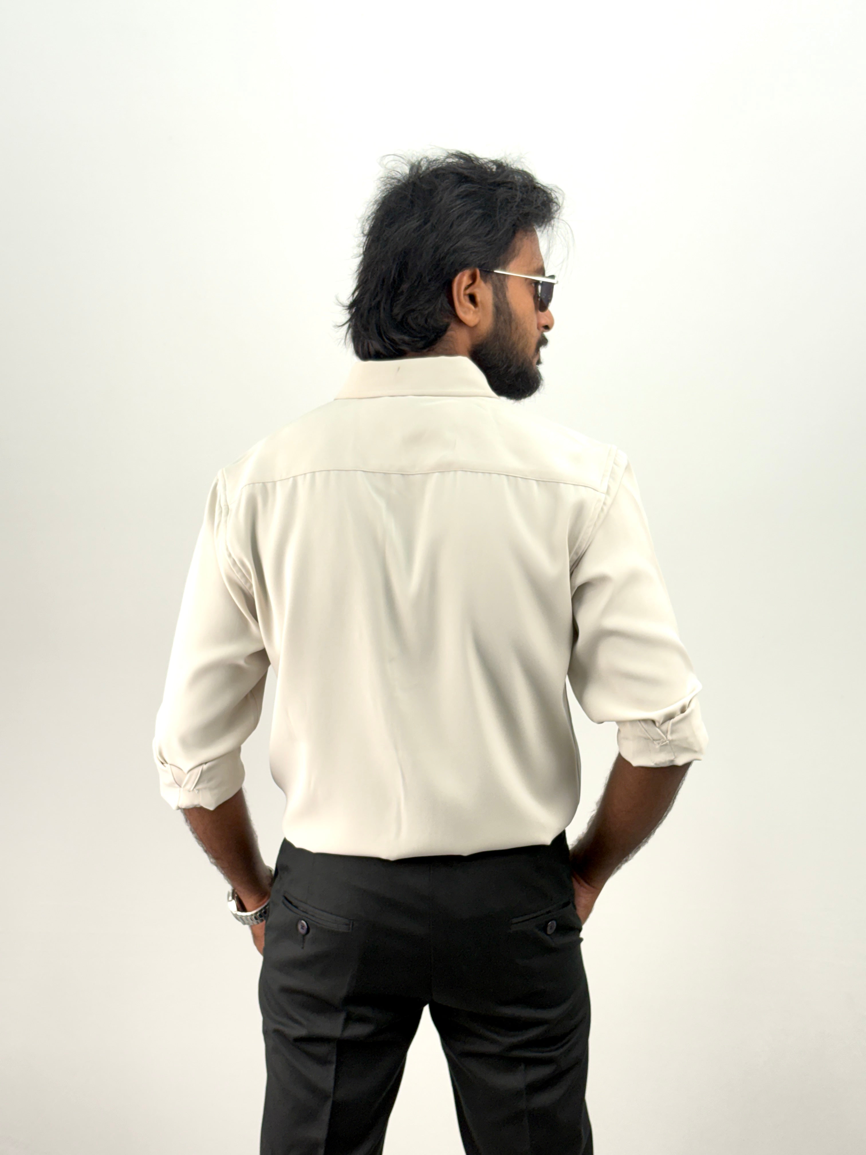 Cream Luxury Plain Shirt