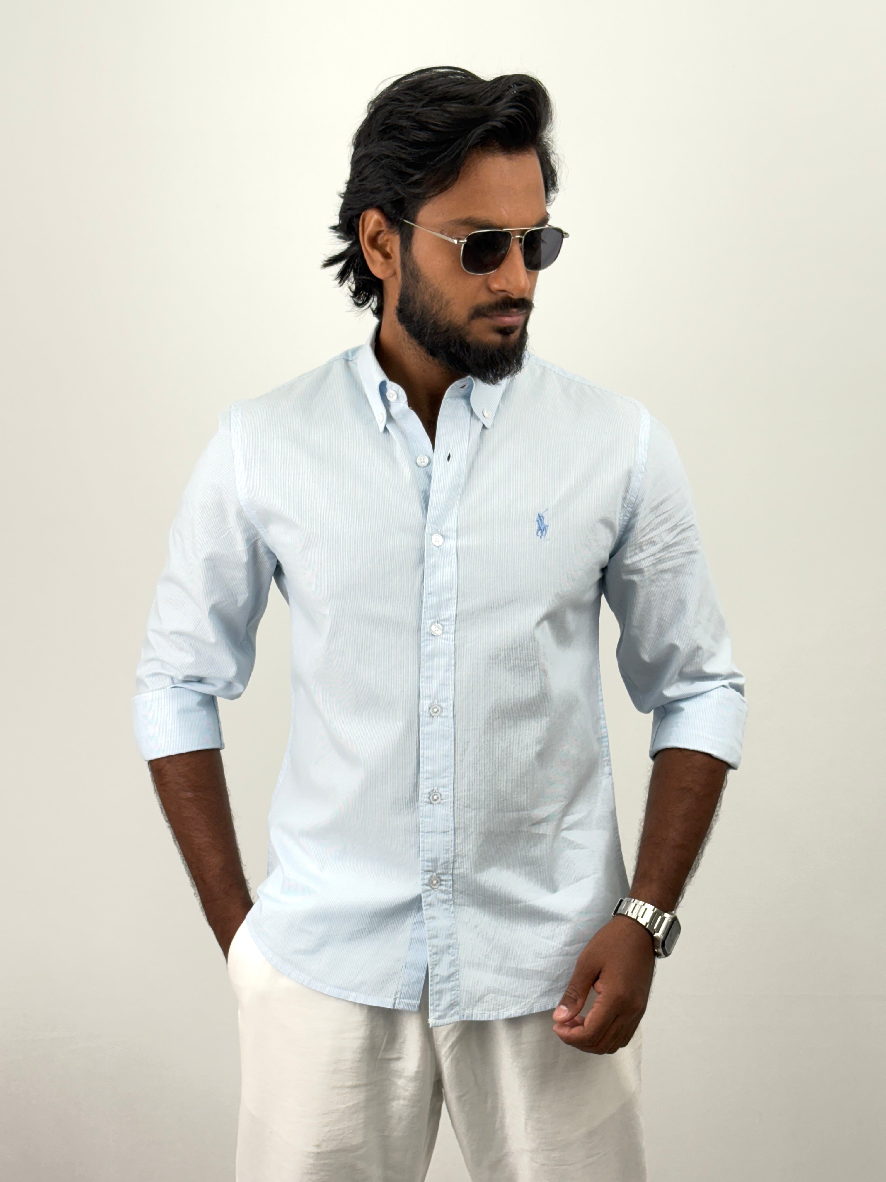Powder Blue Stripe Shirts