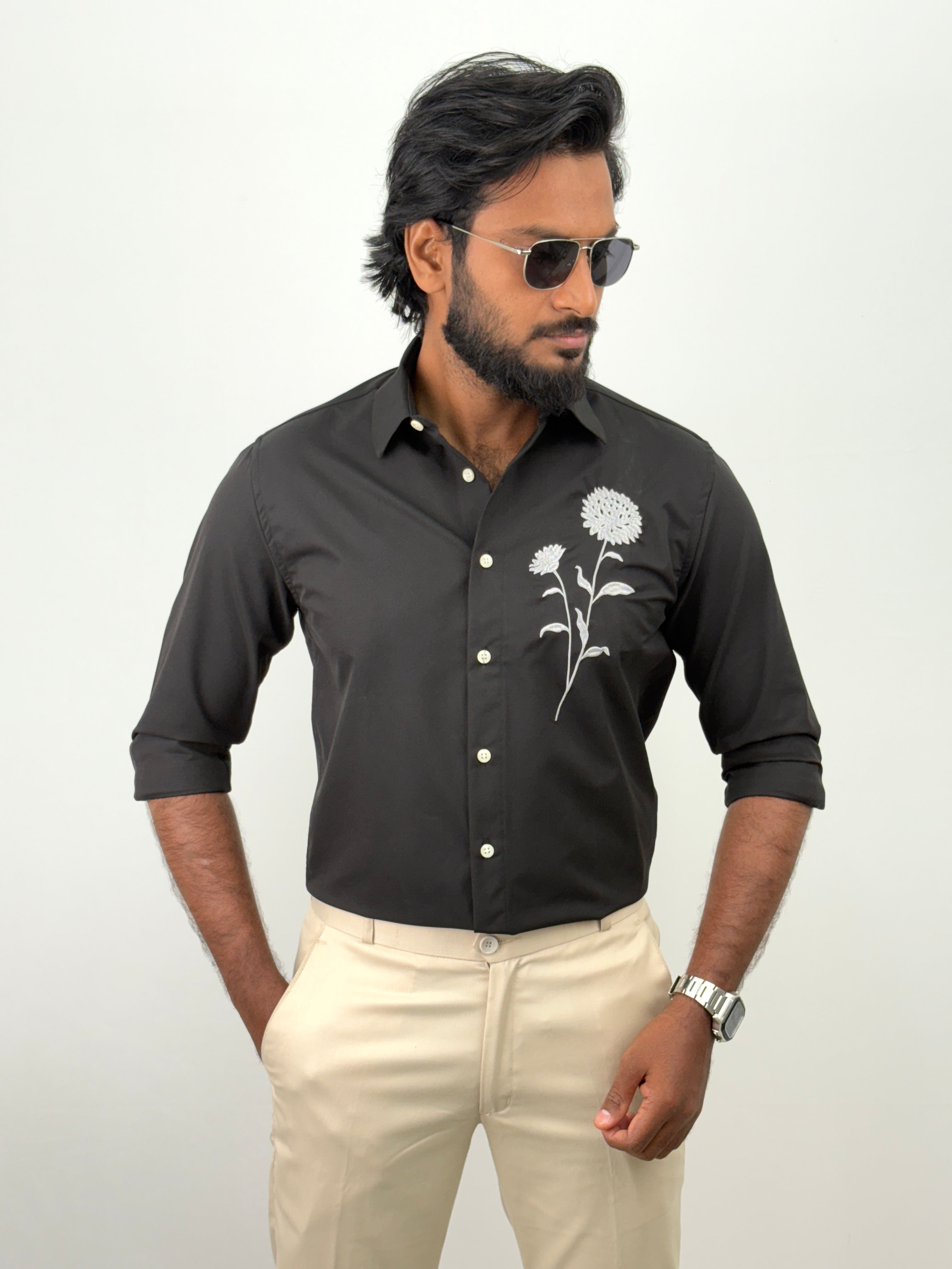 Black IMP Embroidery Shirt