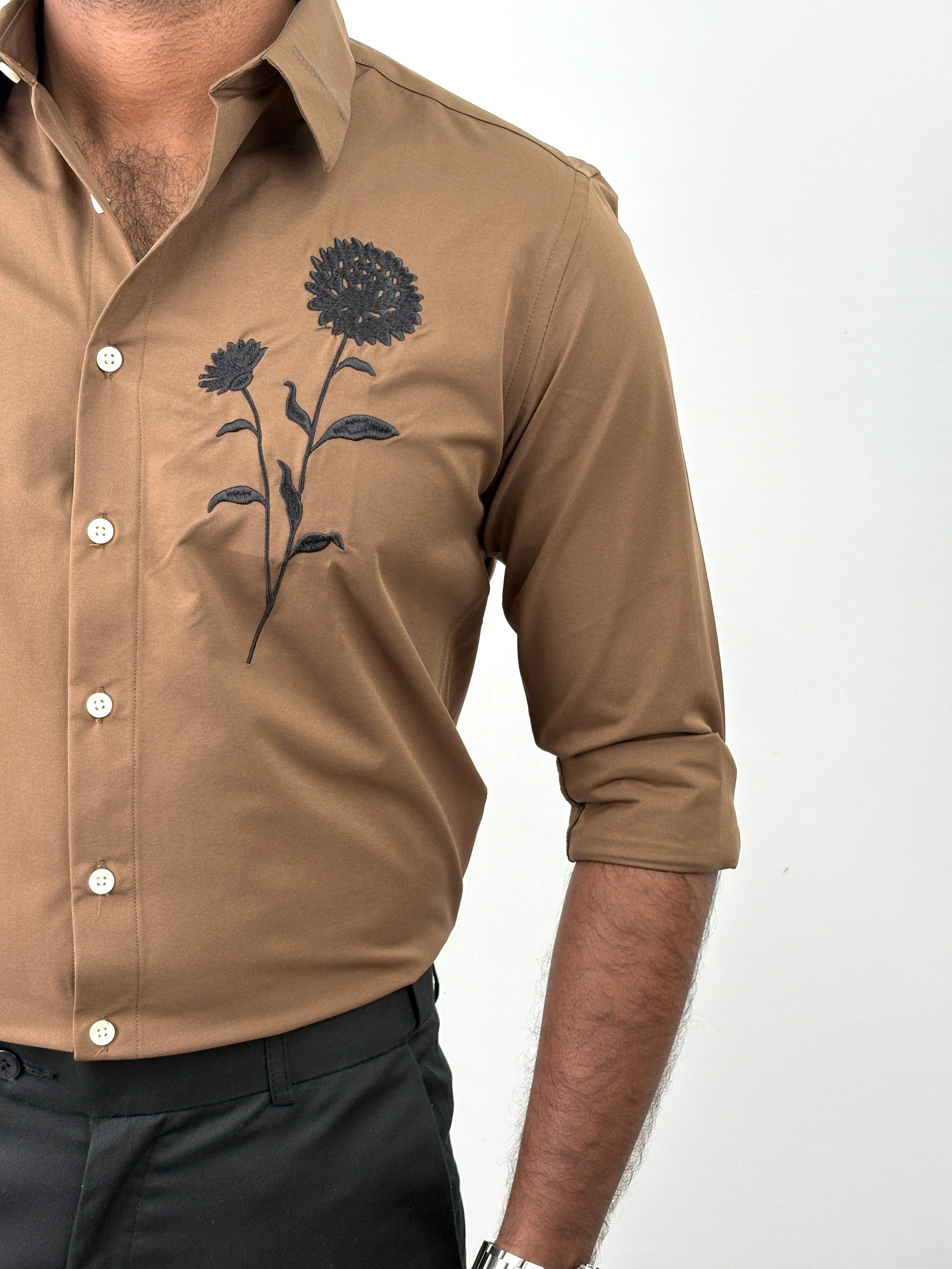 Brown IMP Embroidery Shirt