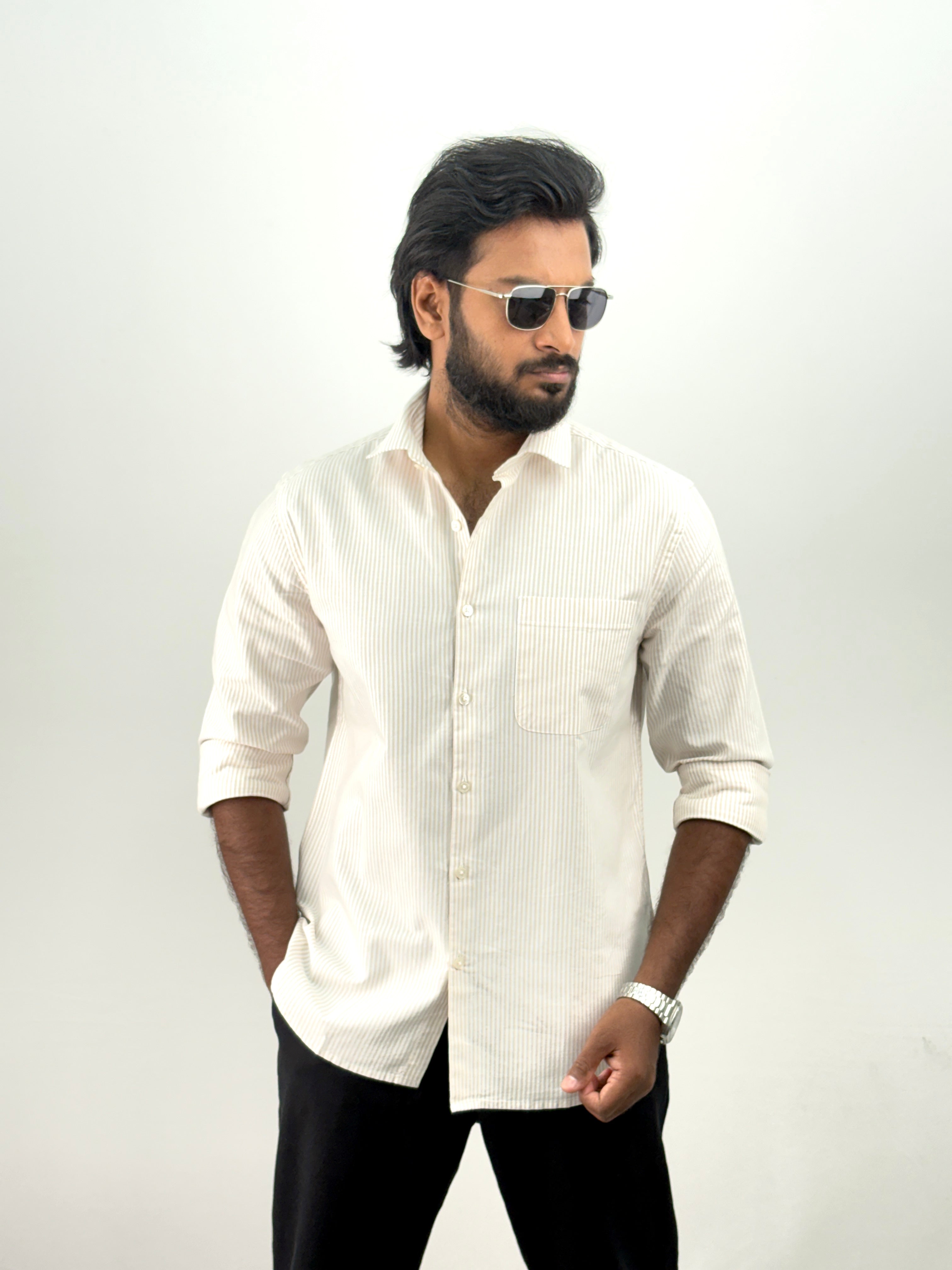 Beige Stripe Shirt