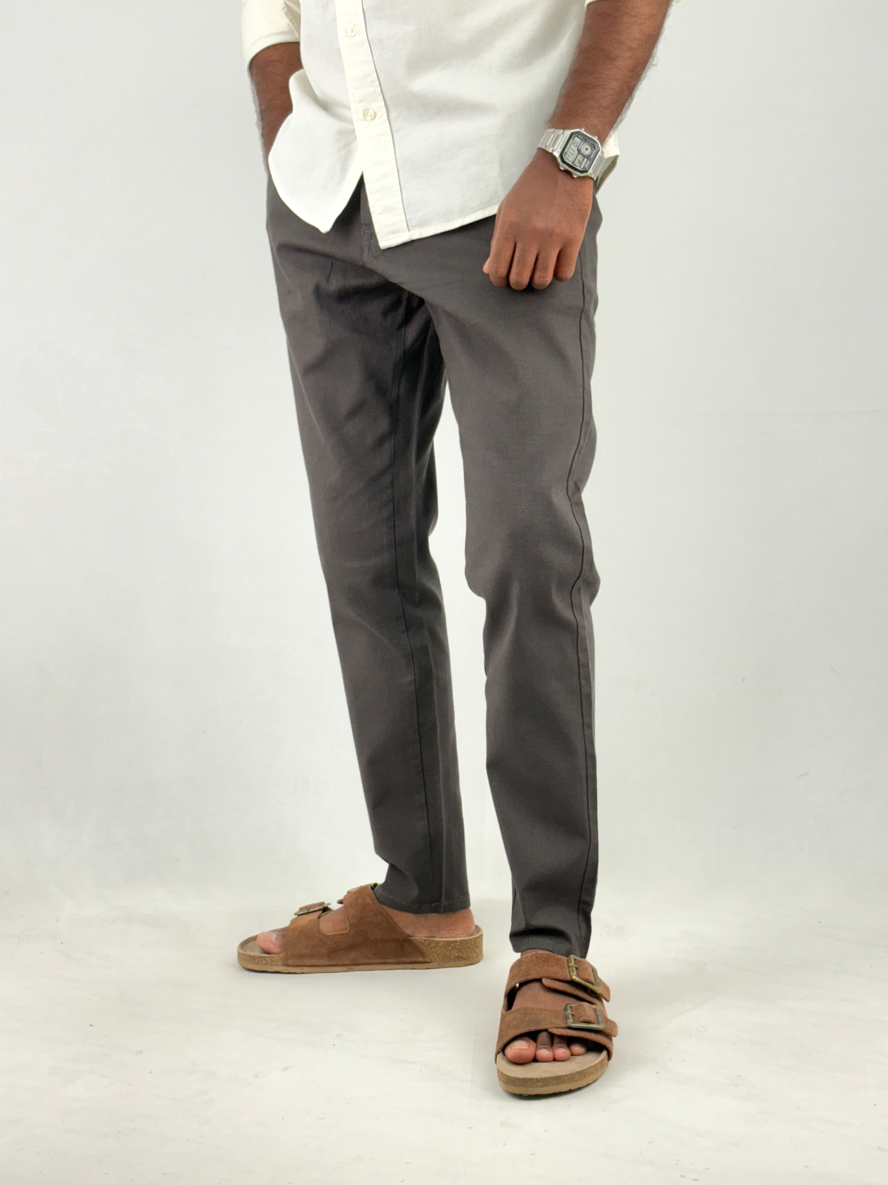 Dark Grey Linen Pants