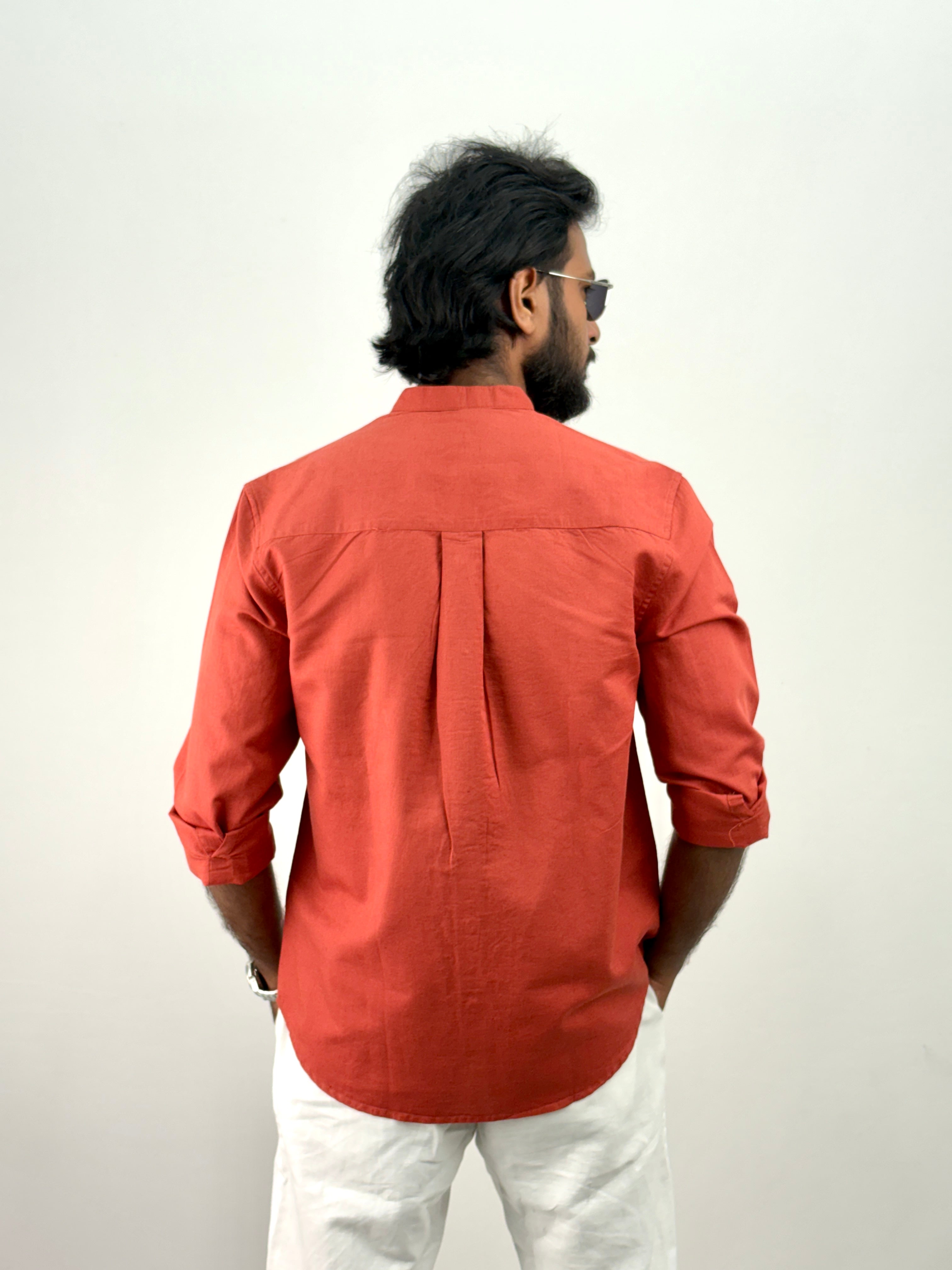 Cherry Mandarin Collar Shirt