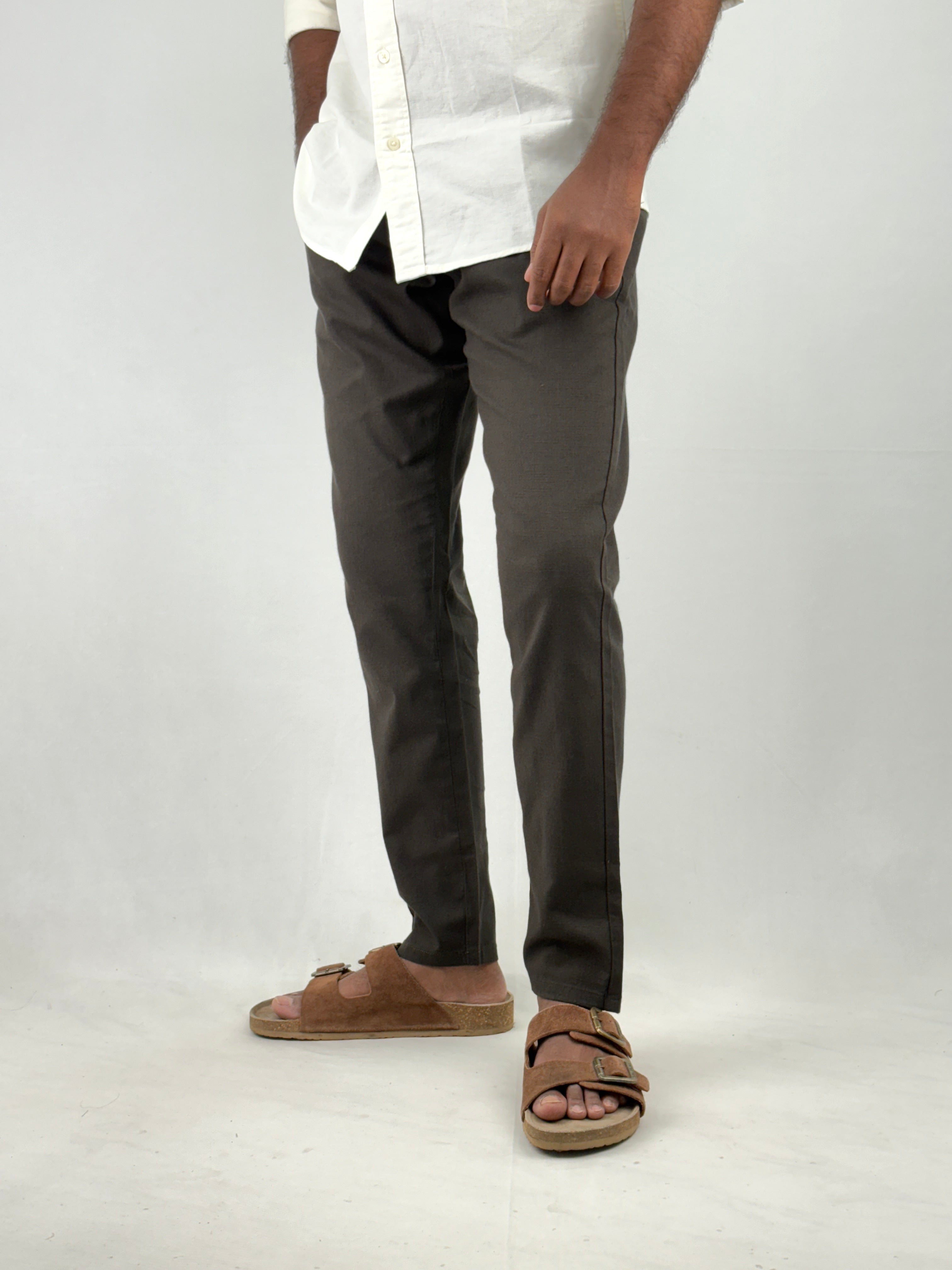 Dark Green Linen Pants