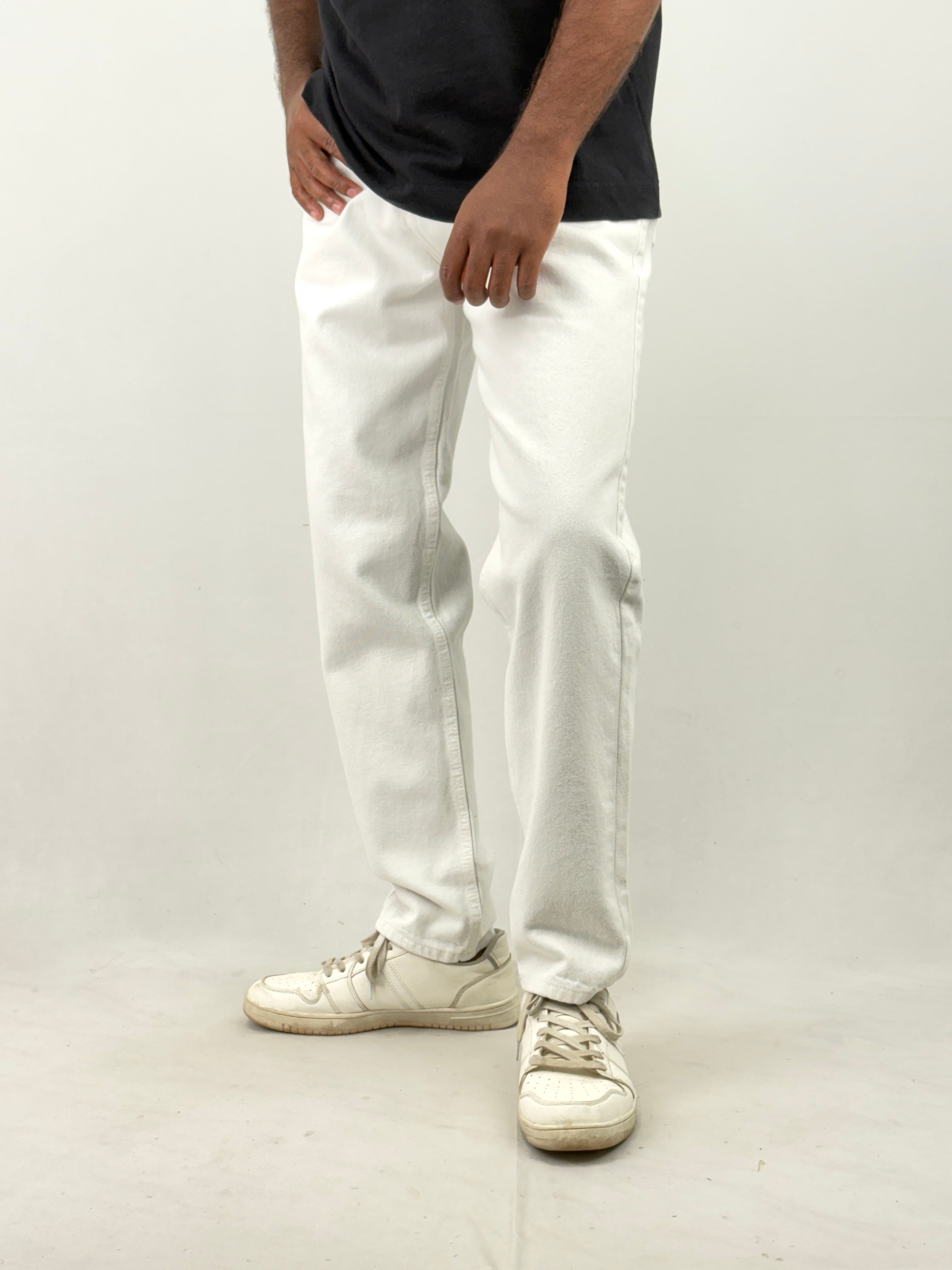 White Semi Baggy Jeans