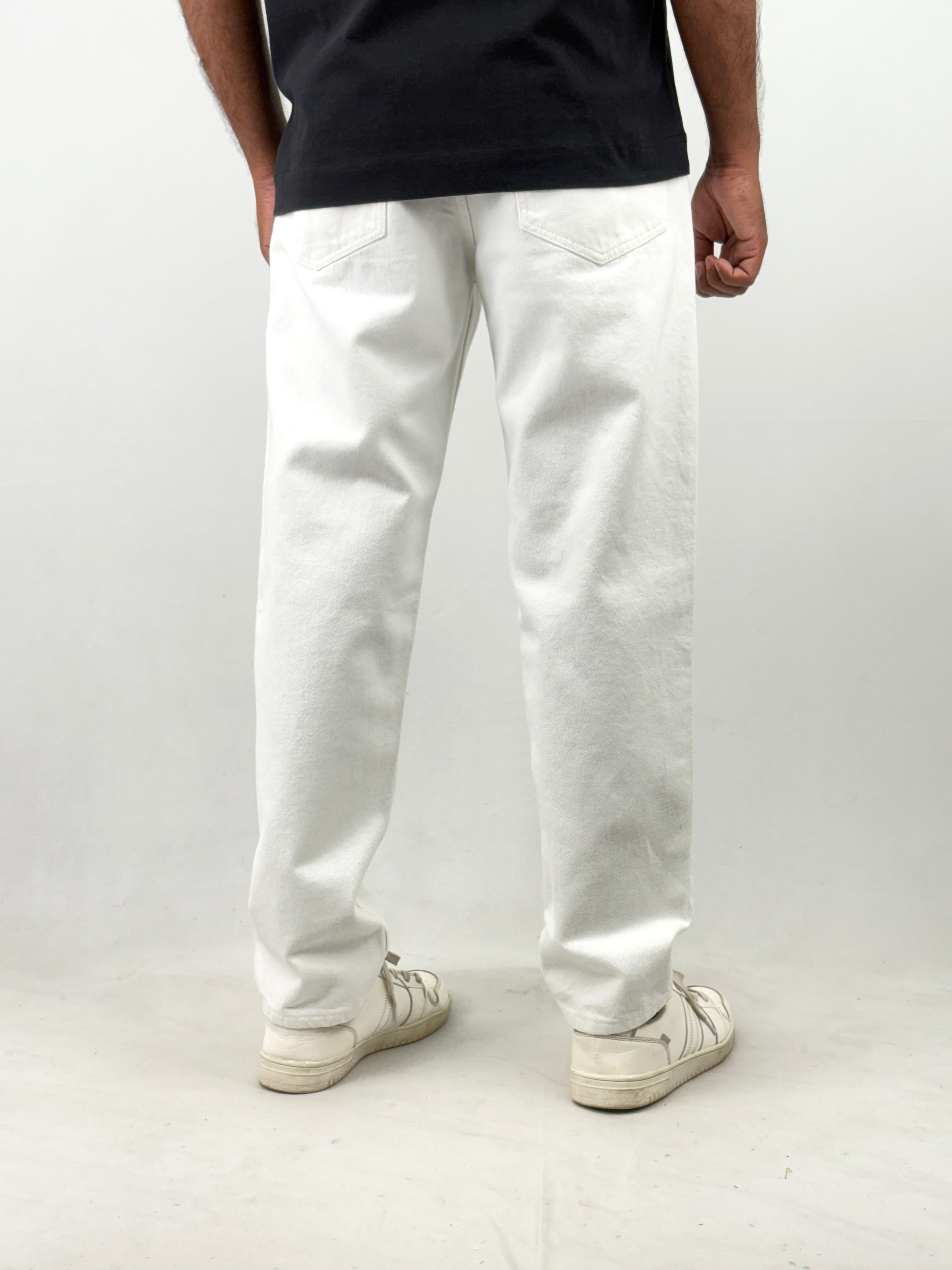 White Semi Baggy Jeans