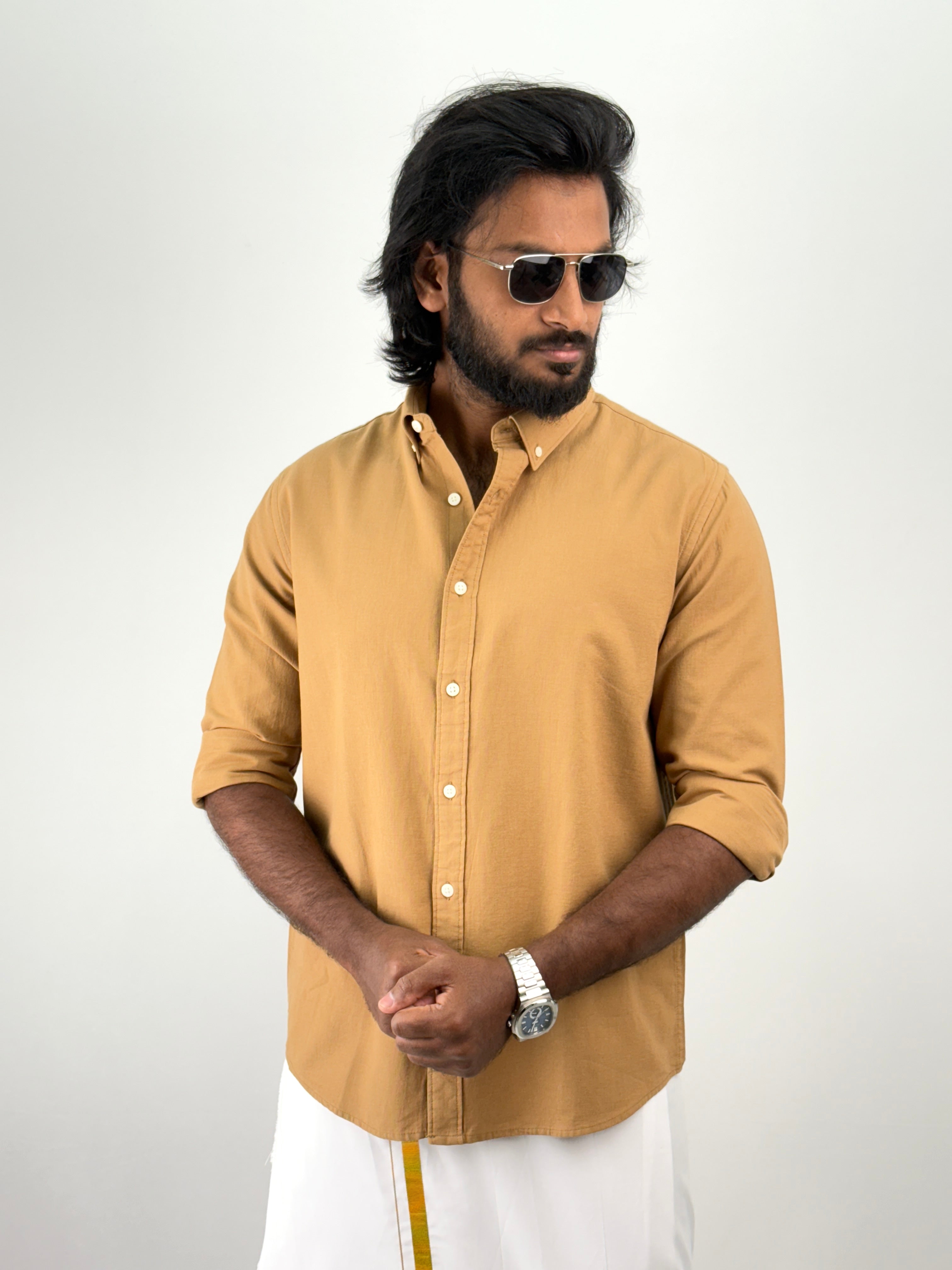 Caramel Linen Shirt 1