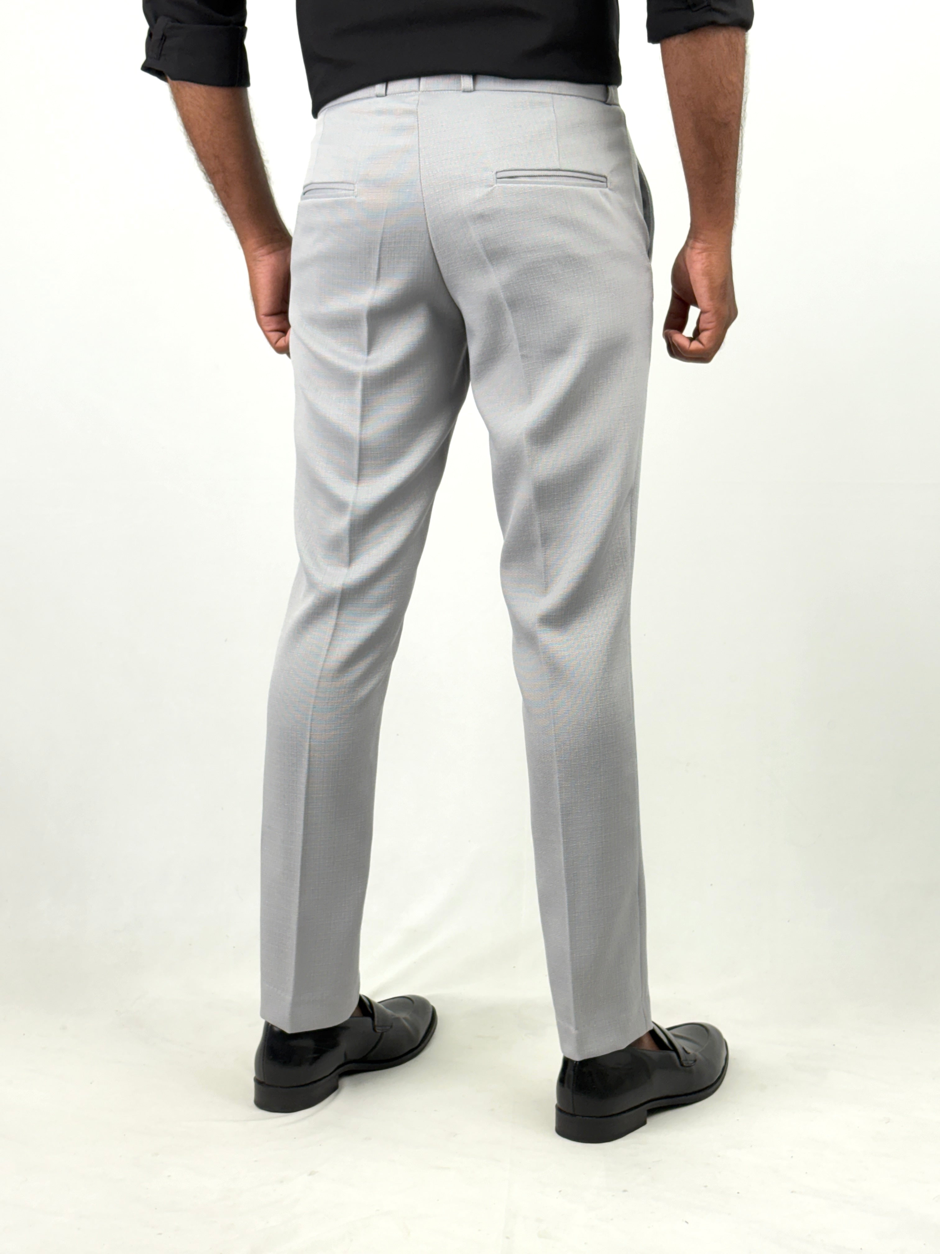 Light Grey Textured Formal Pant
