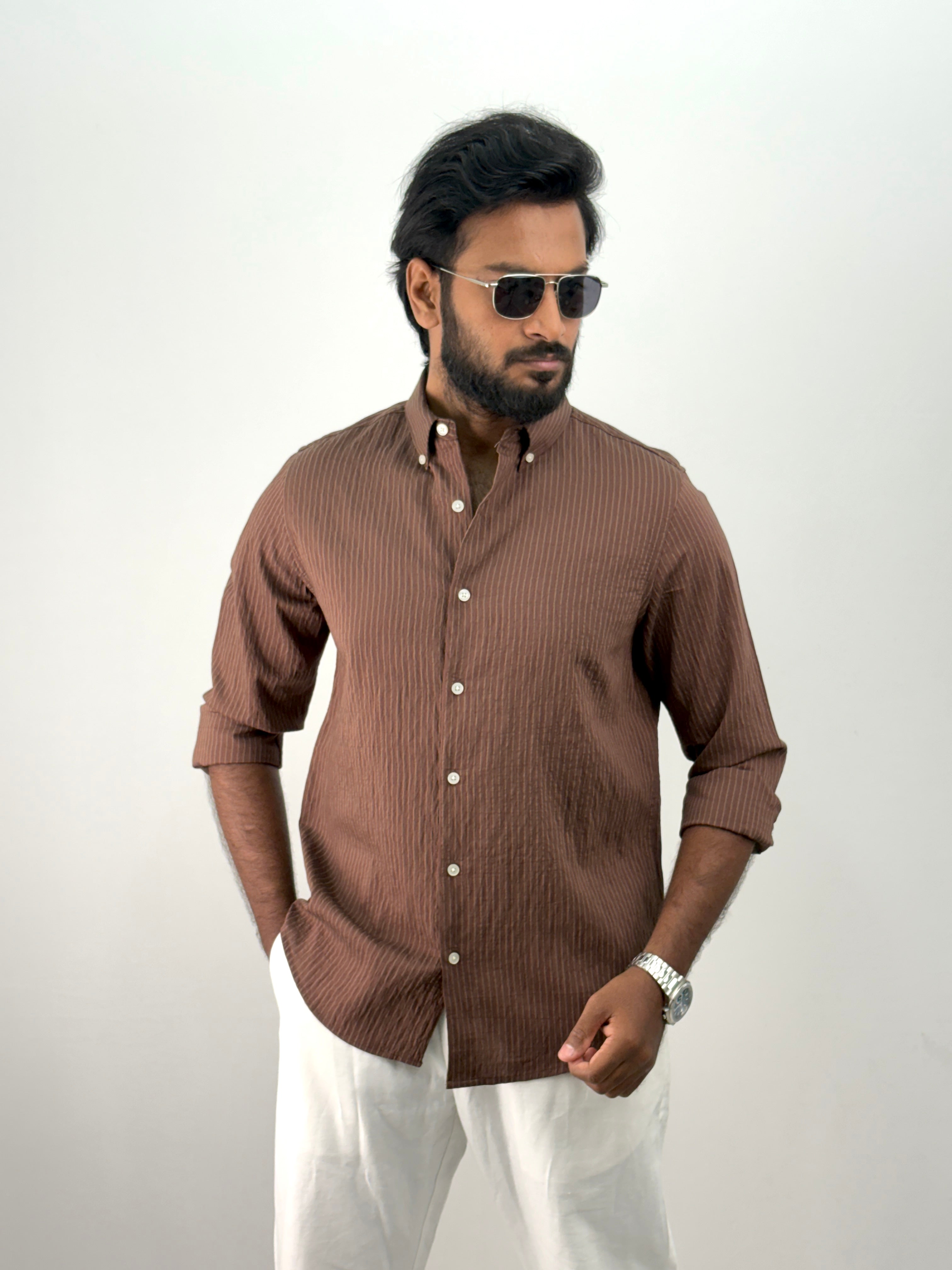 Brown IMP Stripe Shirt