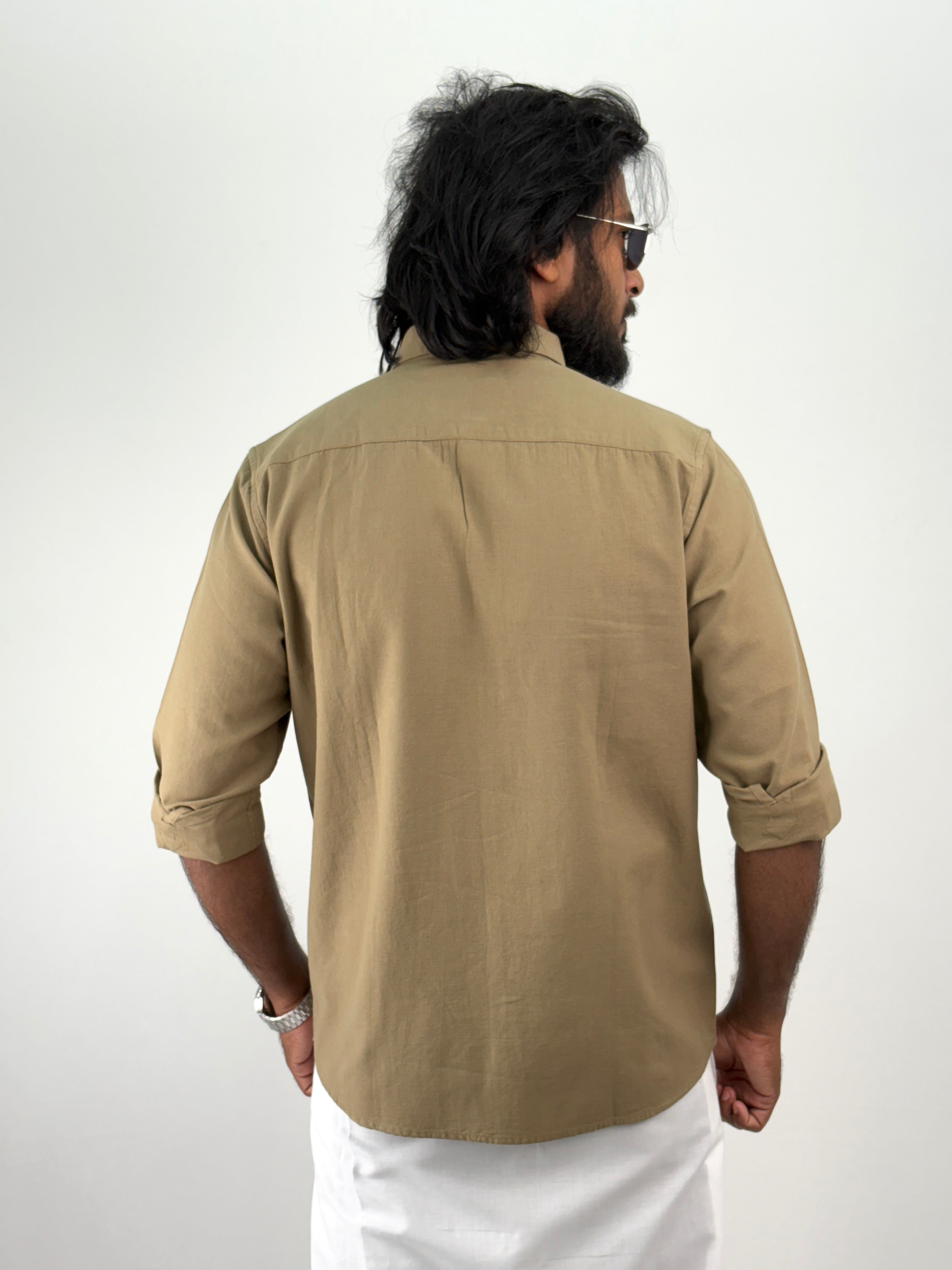 Olive Linen Shirt 1