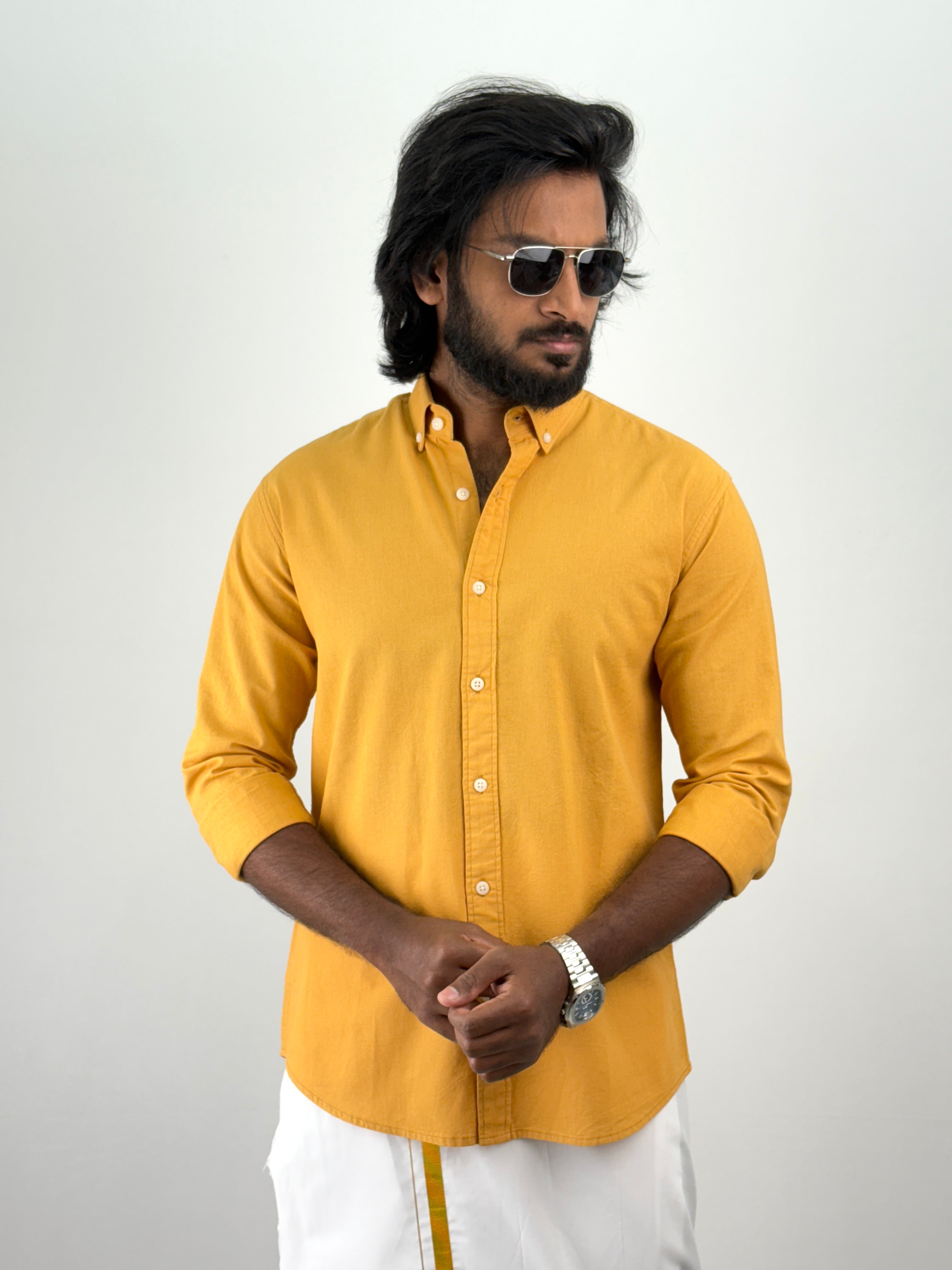 Mustard Linen Shirt 1
