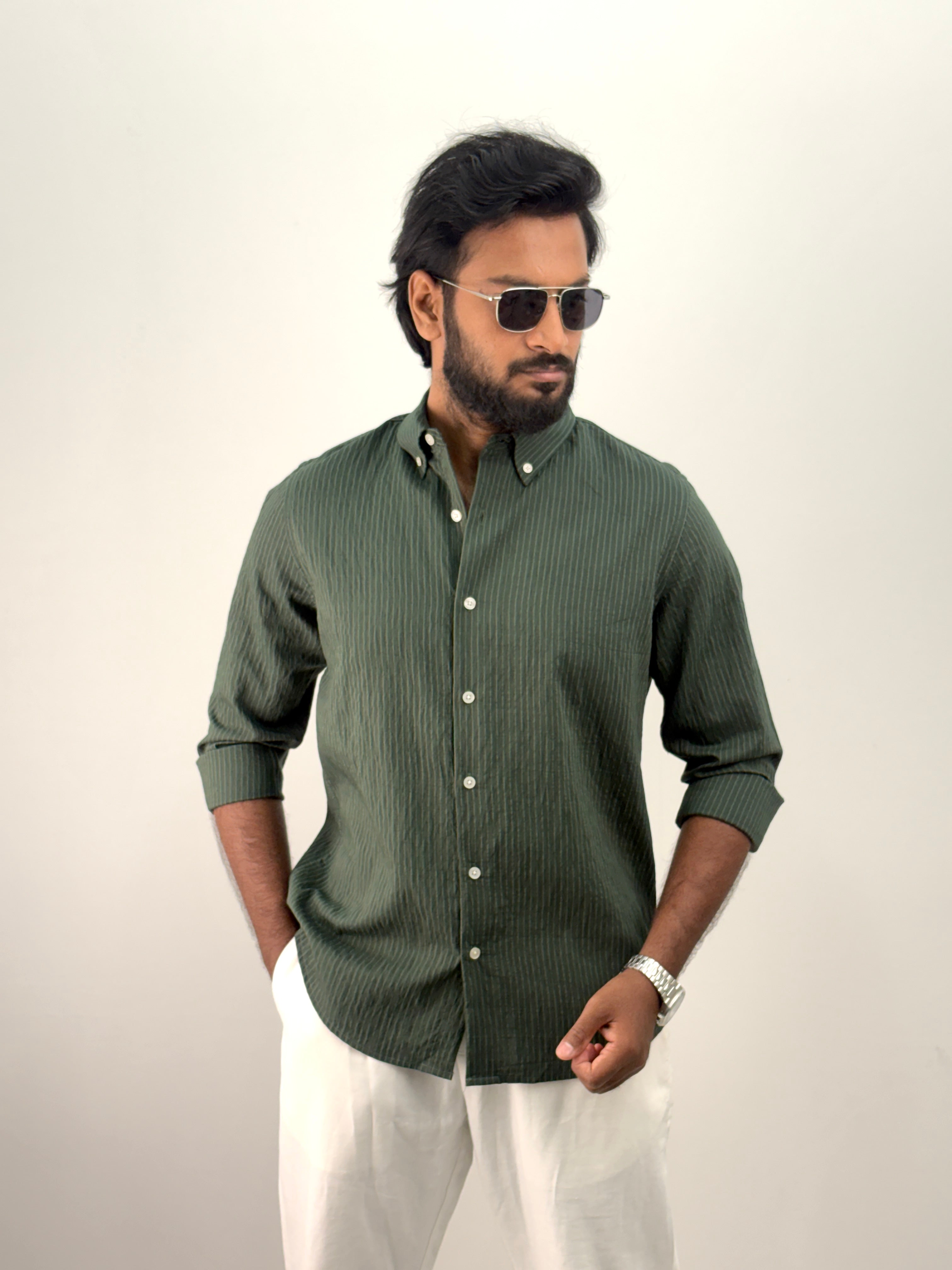 Green IMP Stripe Shirt
