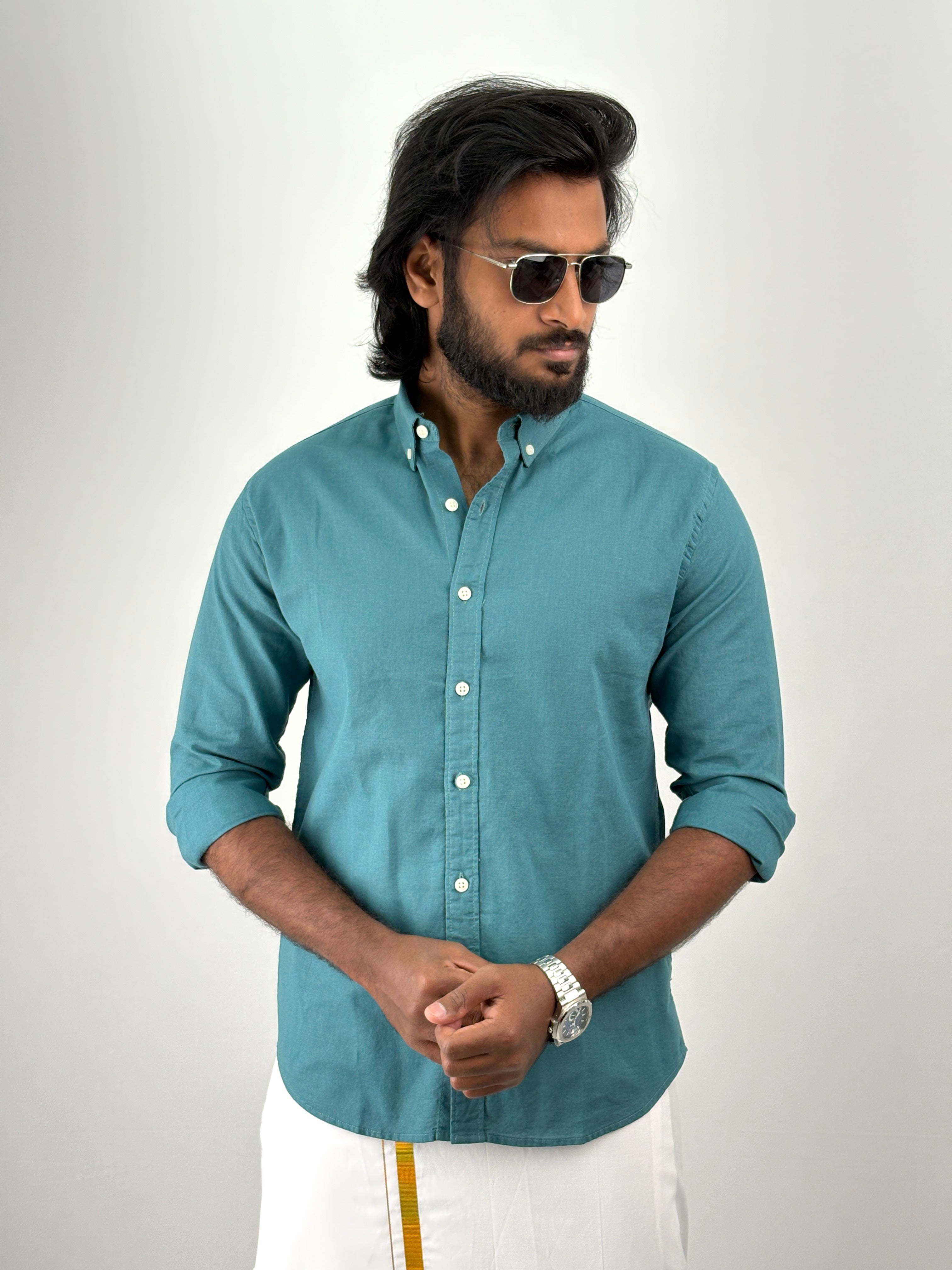 Peacock Linen Shirt 1