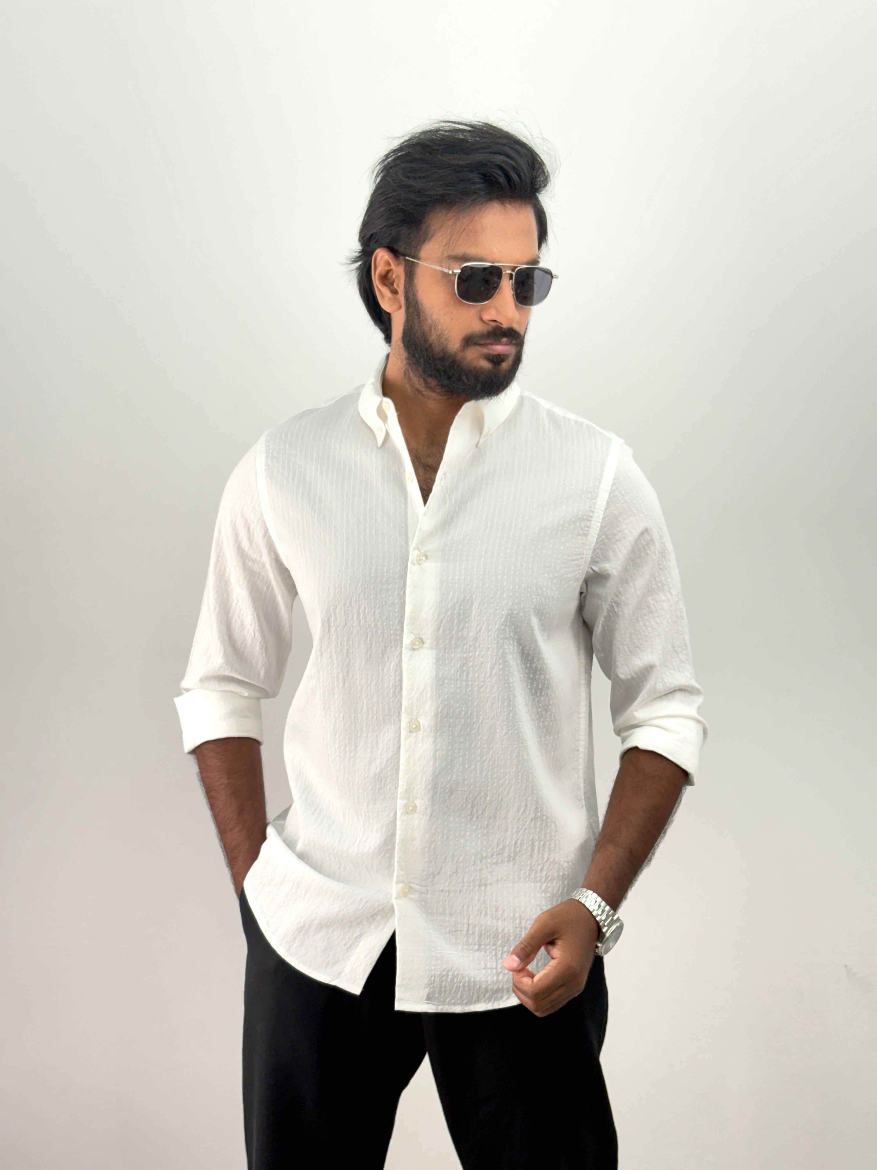 White IMP Stripe Shirt