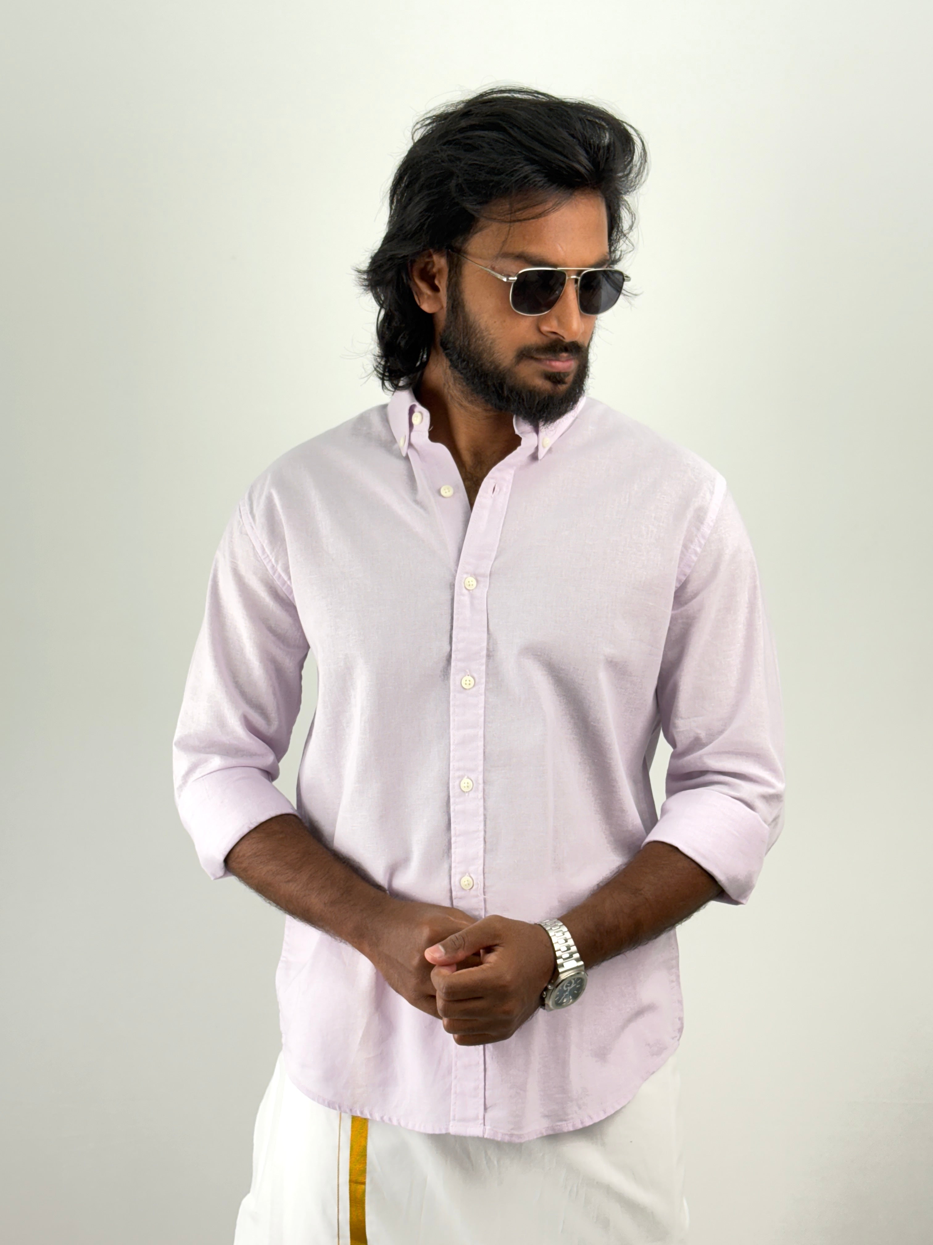 Light Lavender Linen Shirt 1