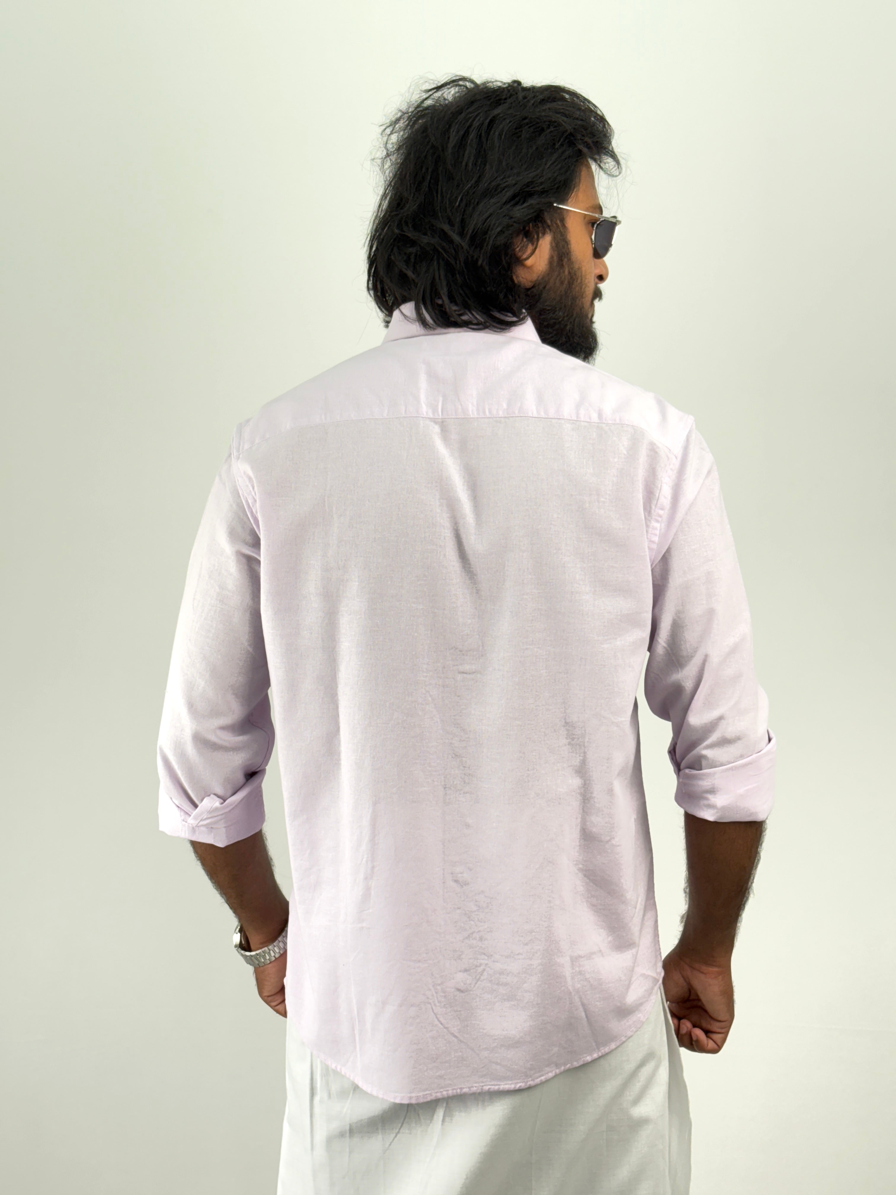 Light Lavender Linen Shirt 1