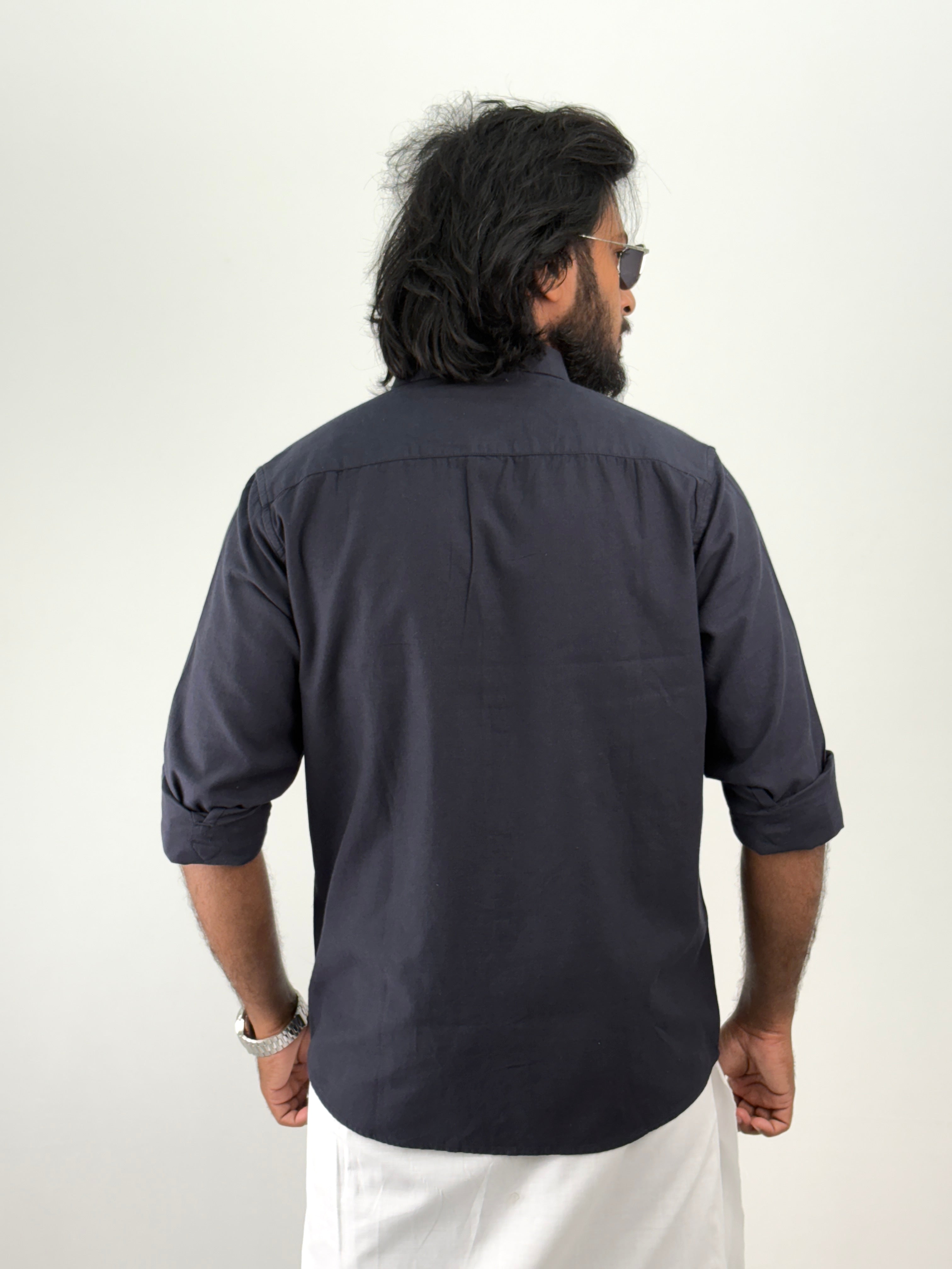 Dark Navy Linen Shirt 1