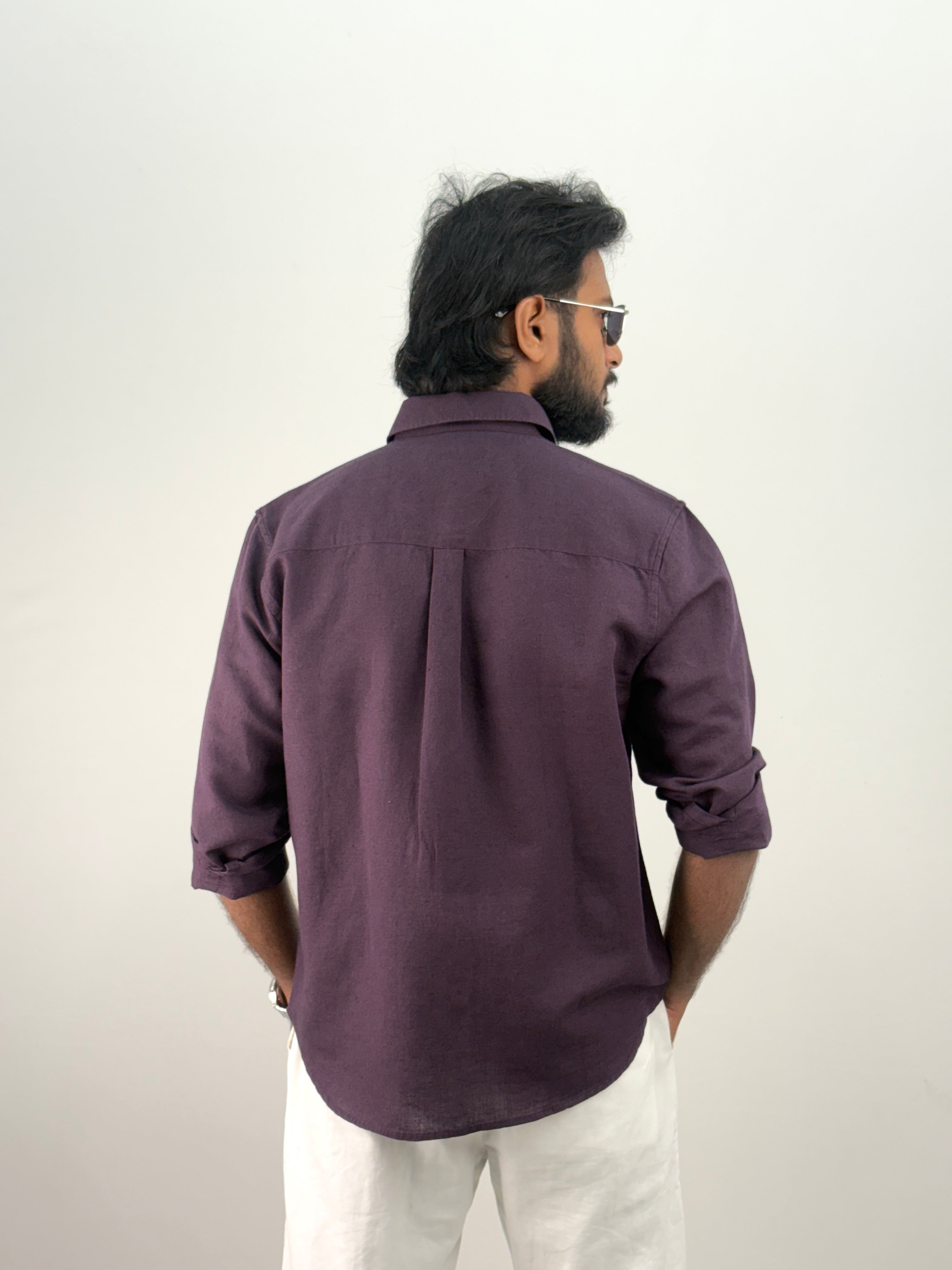 Wine Linen Shirt
