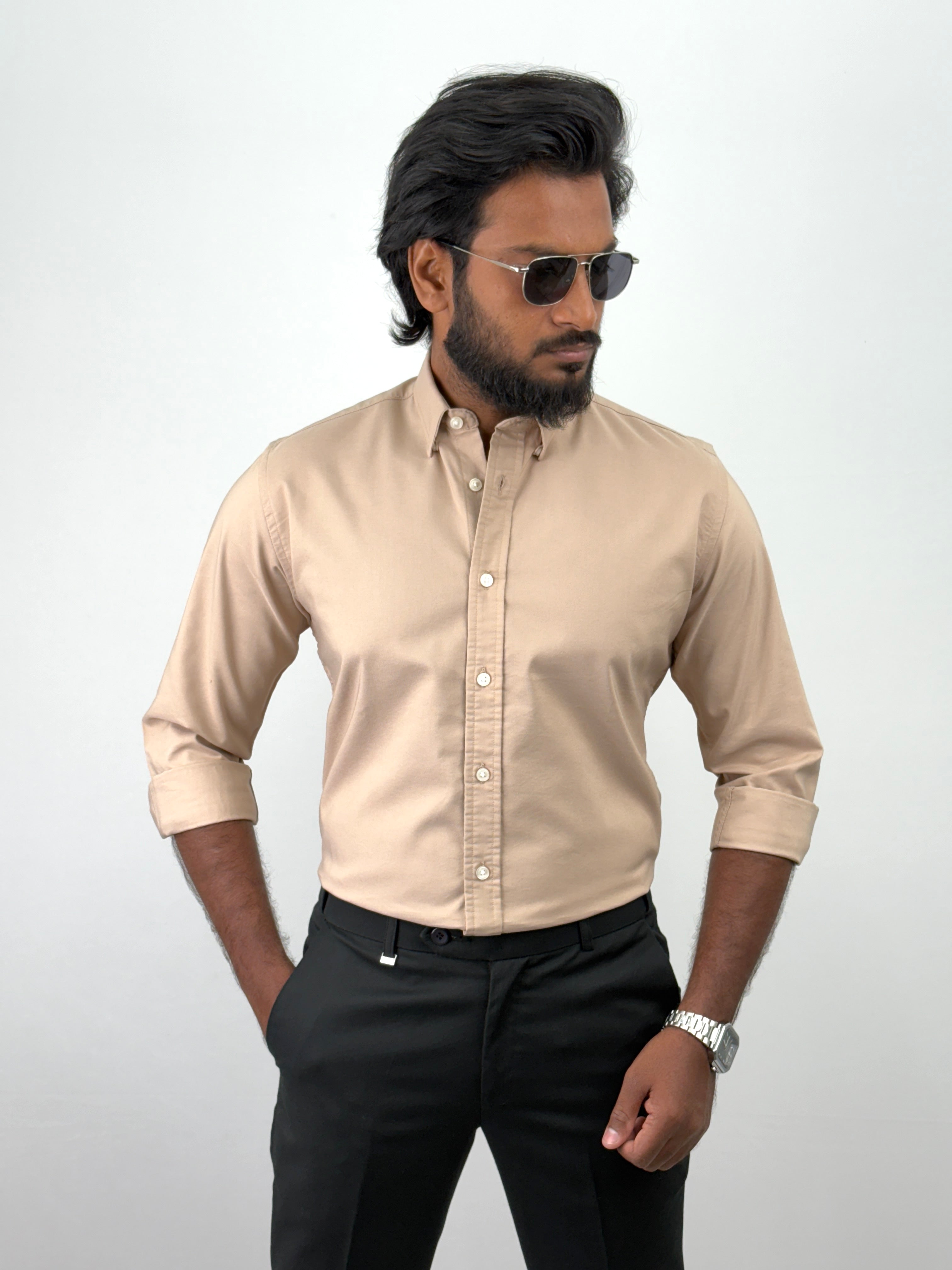Beige Formal Shirt