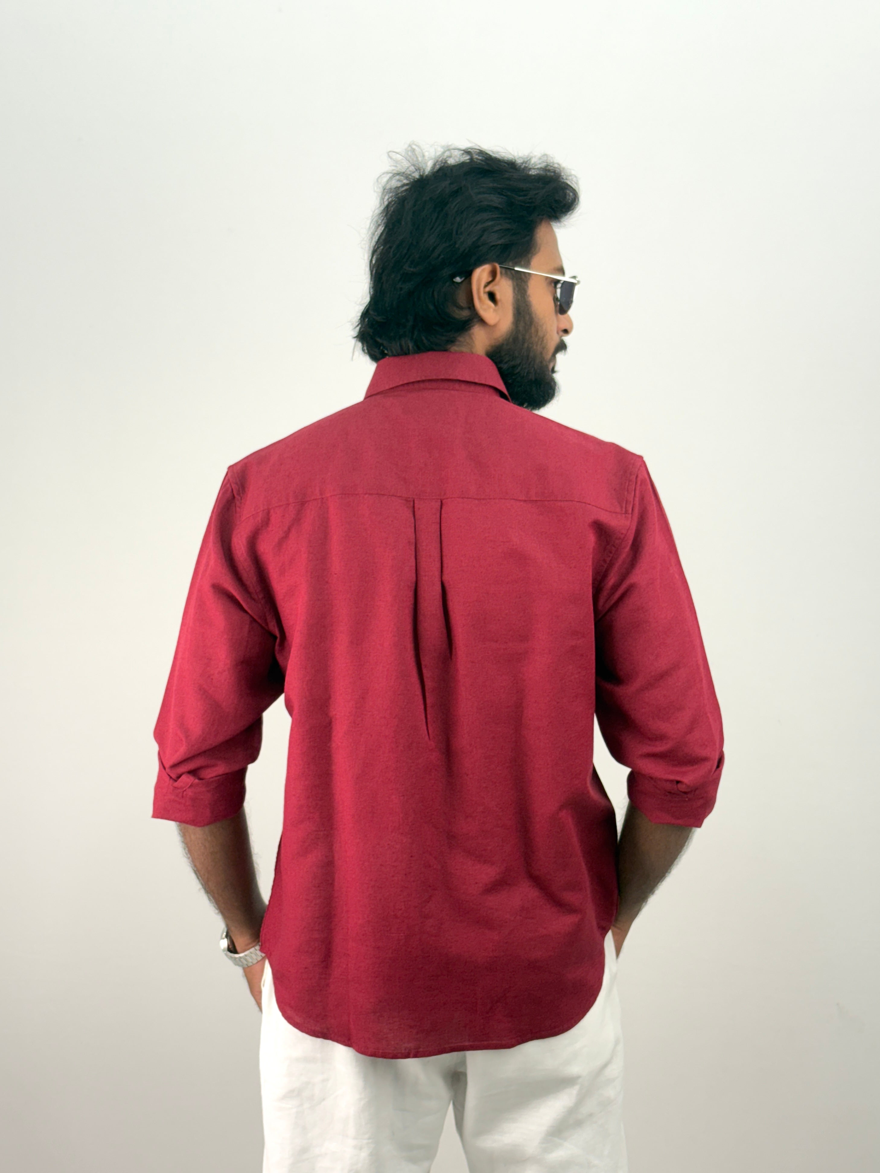 Red Linen Shirt