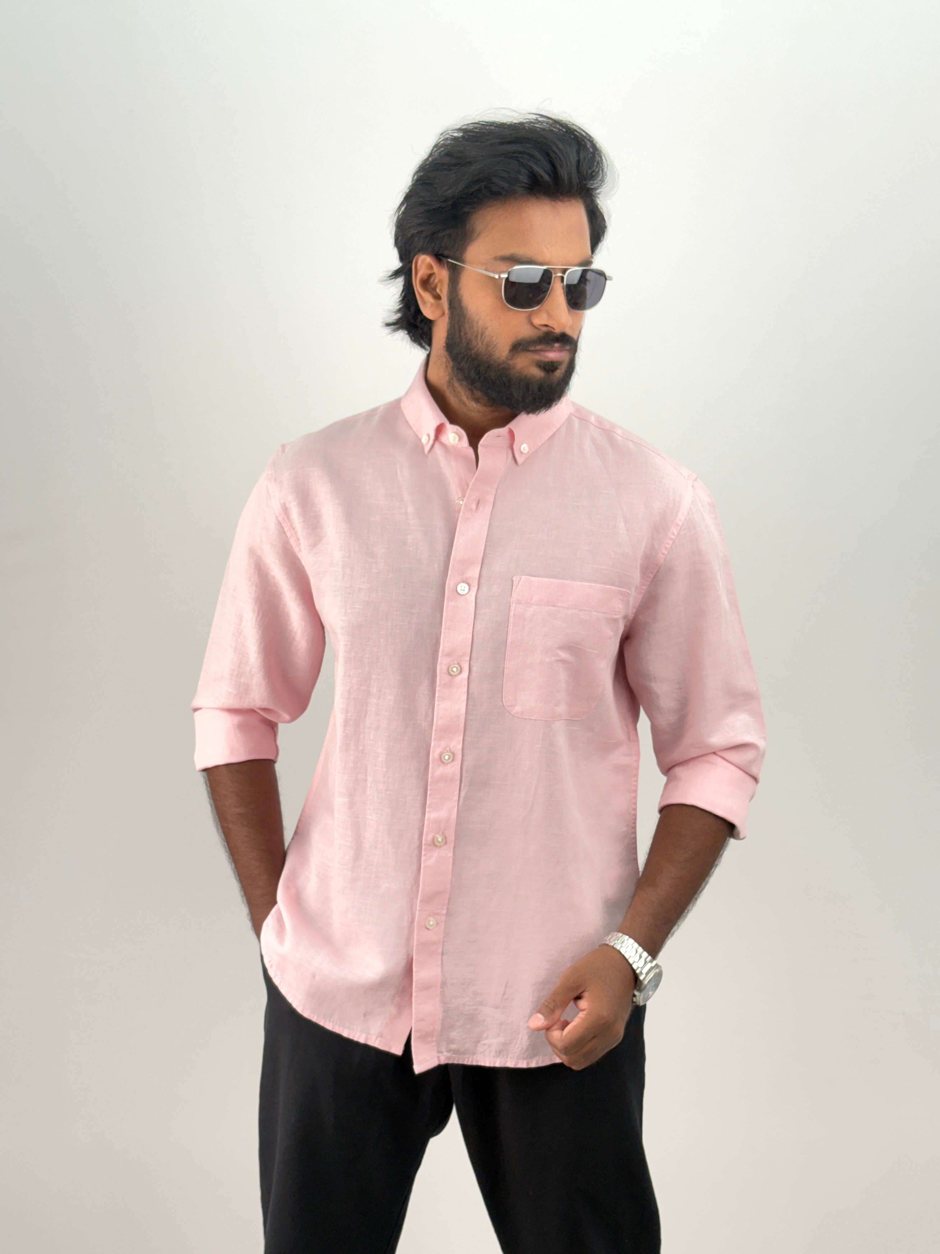 Pink Linen Shirt