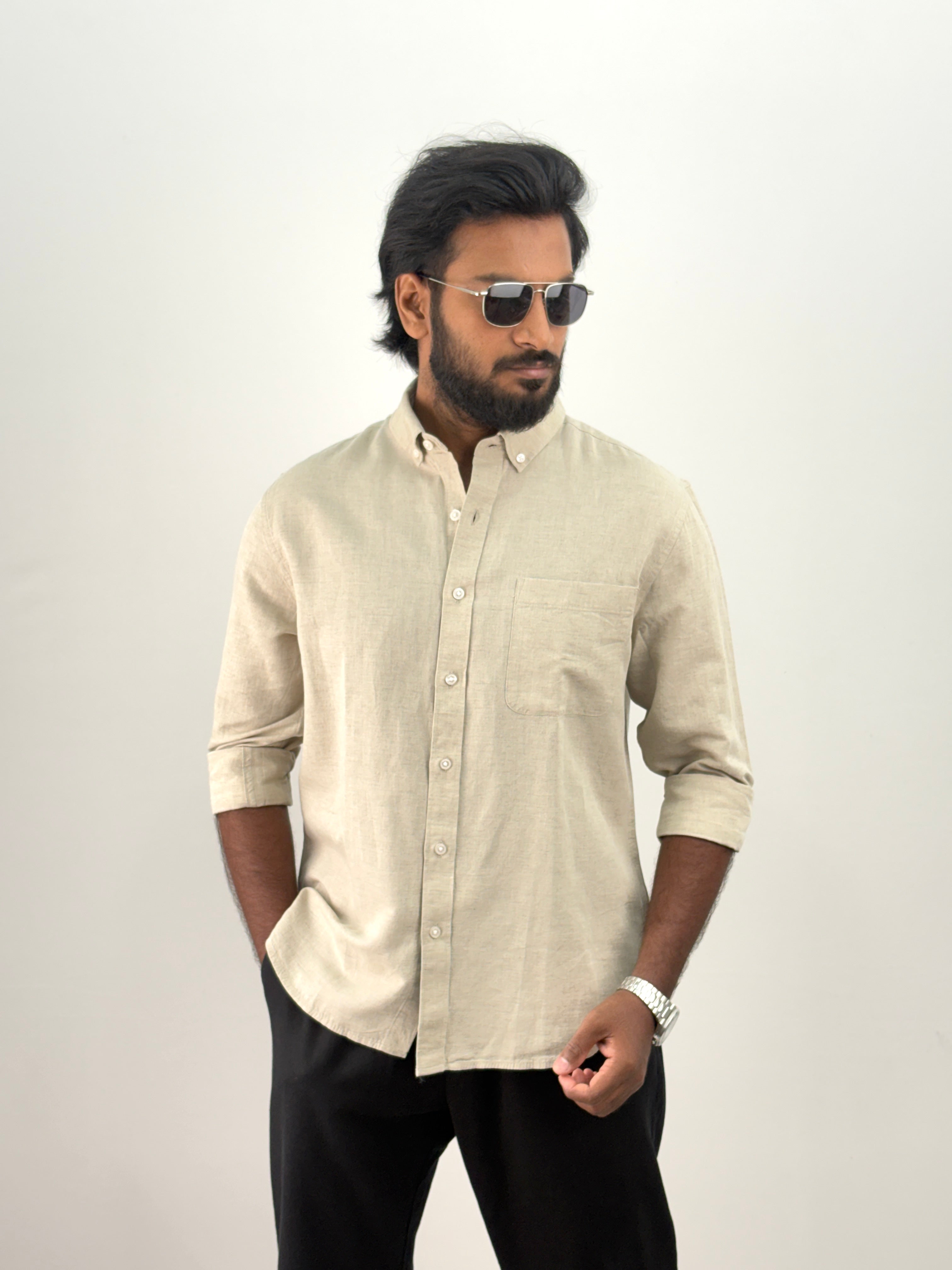 Beige Linen Shirt