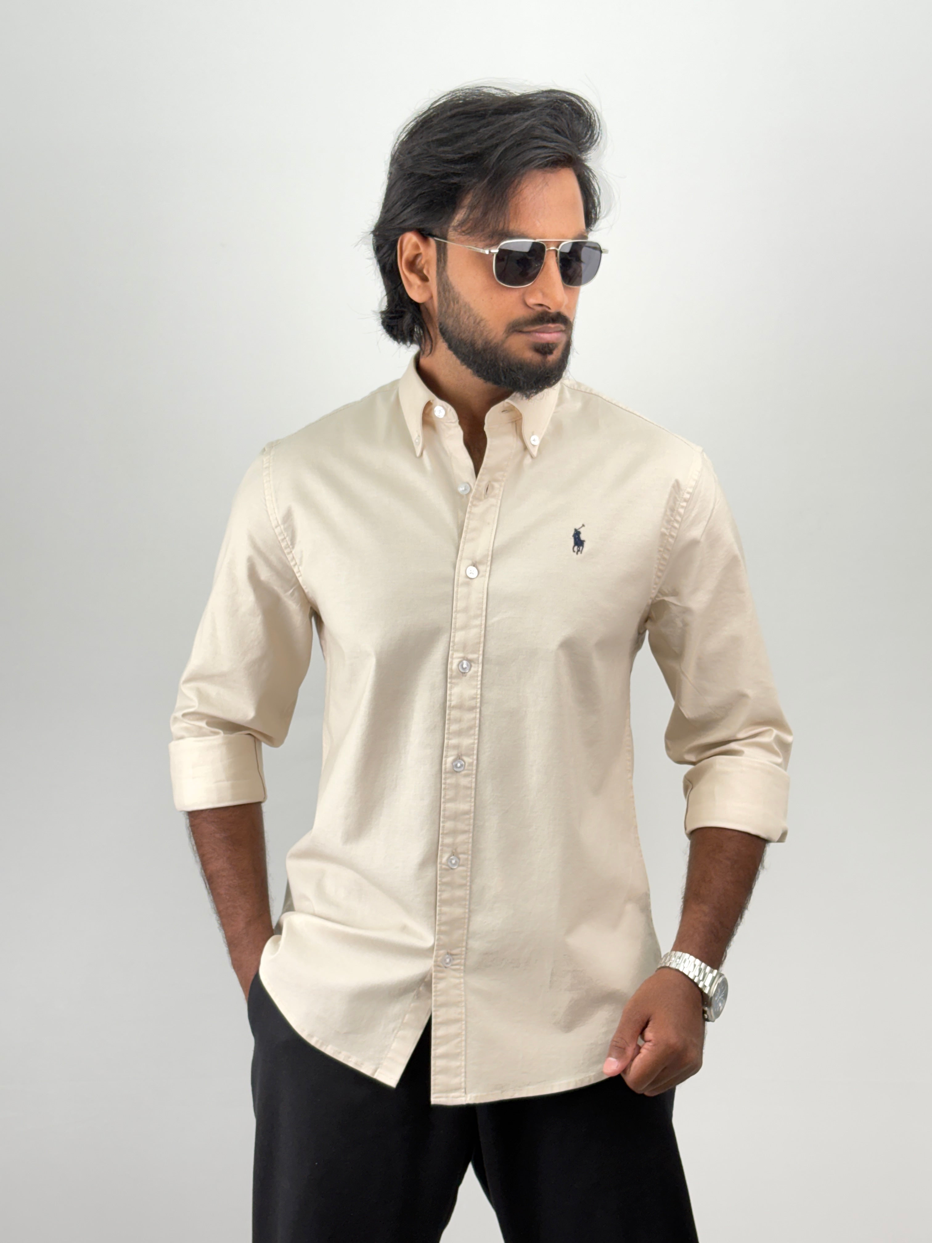 Beige Plain Shirt