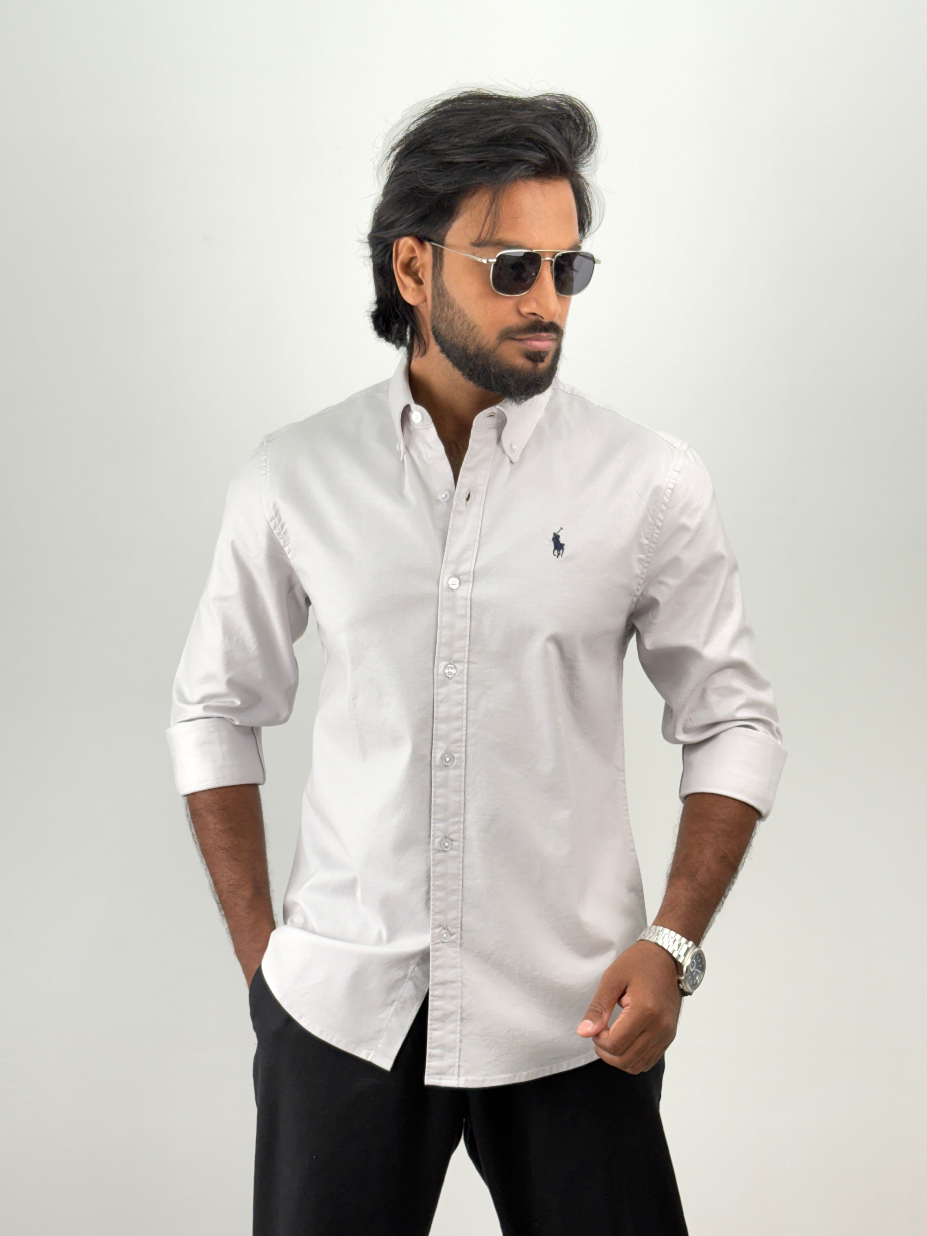 Light Grey Plain Shirt