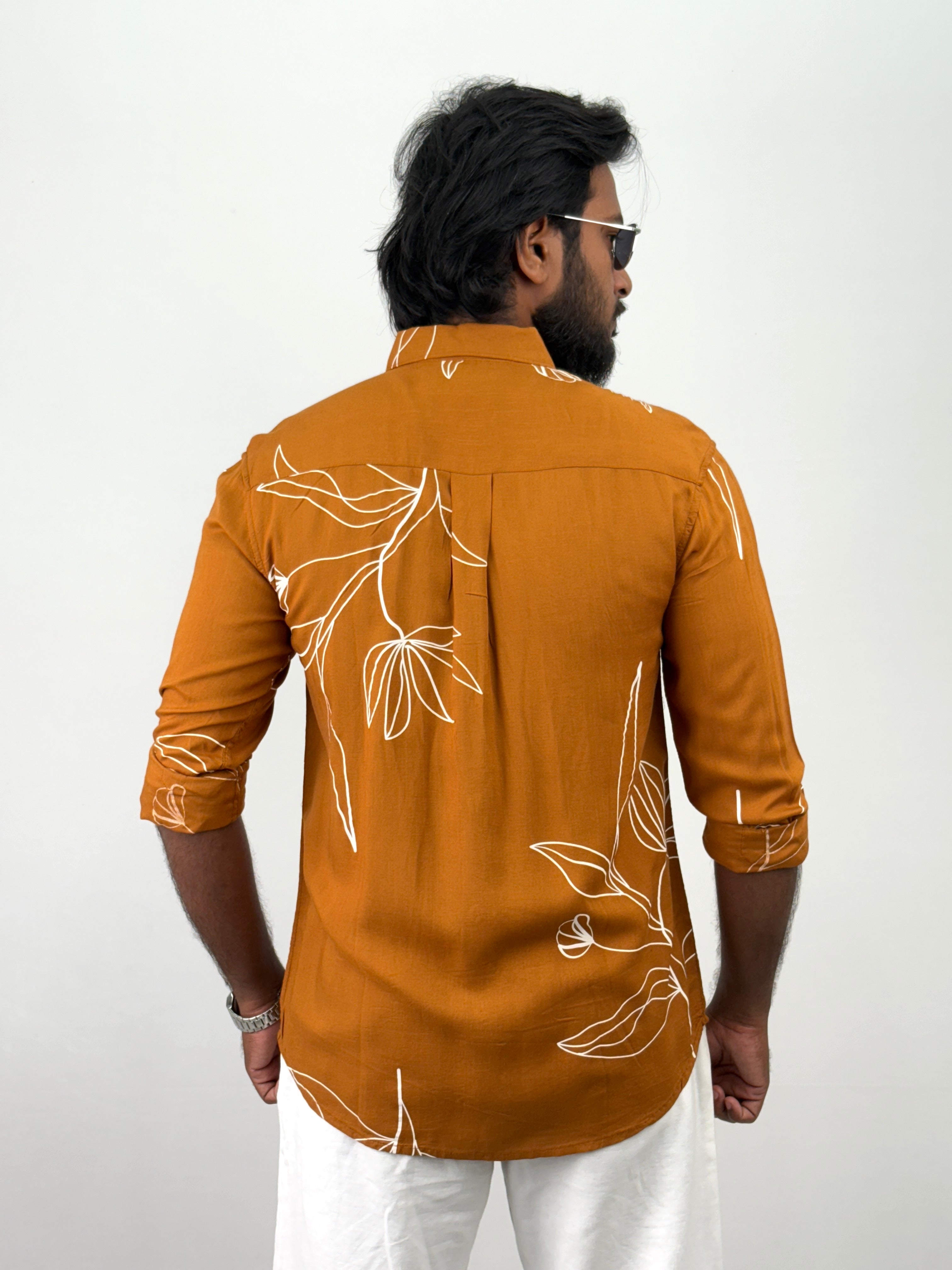 Orange Printed Shirts